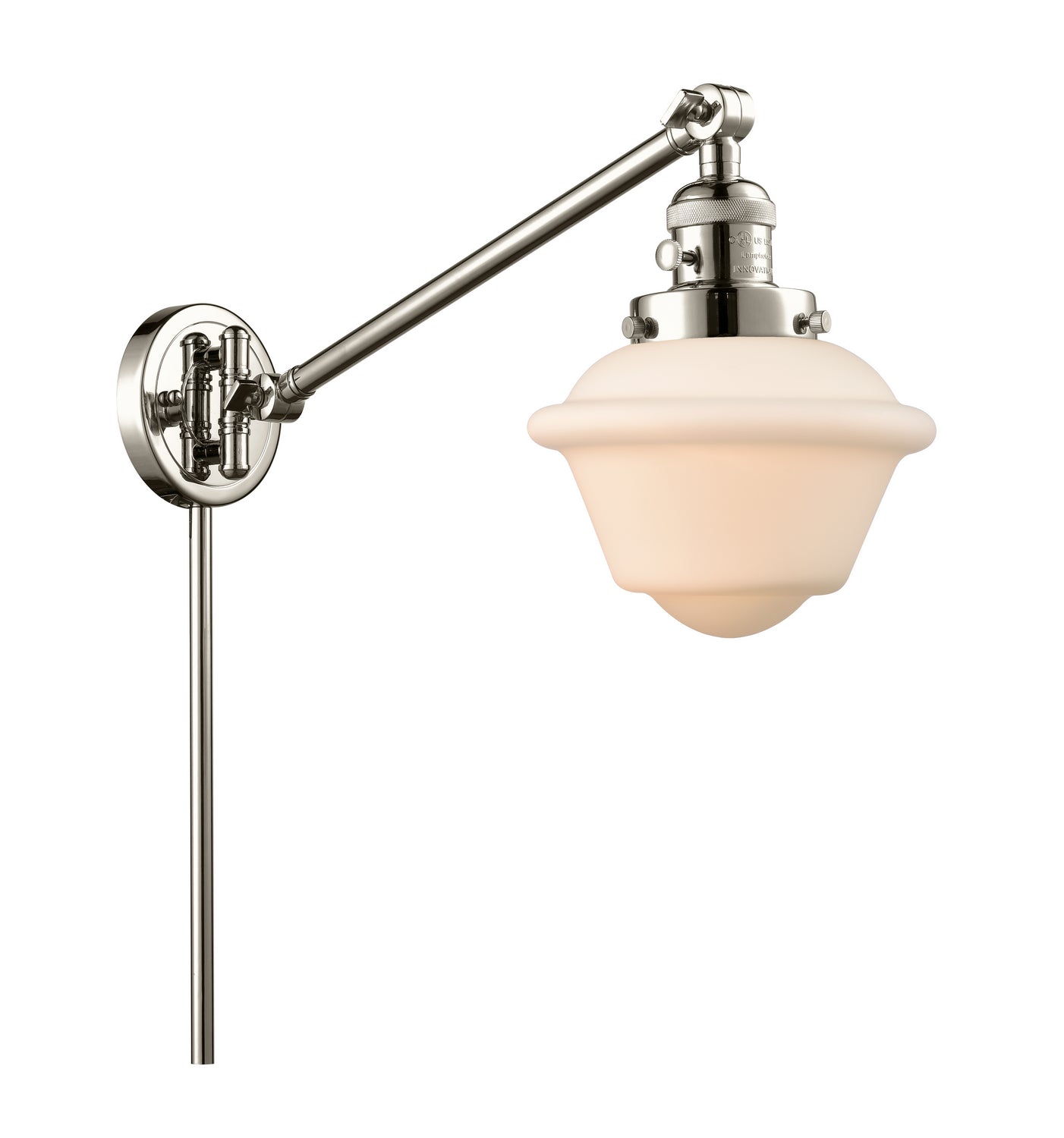 Innovations - 237-PN-G531 - One Light Swing Arm - Franklin Restoration - Polished Nickel
