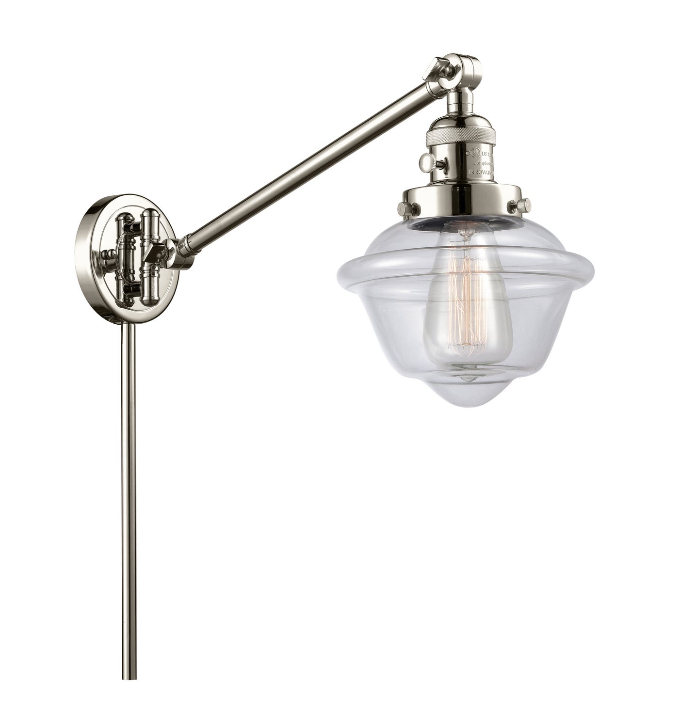 Innovations - 237-PN-G532 - One Light Swing Arm - Franklin Restoration - Polished Nickel
