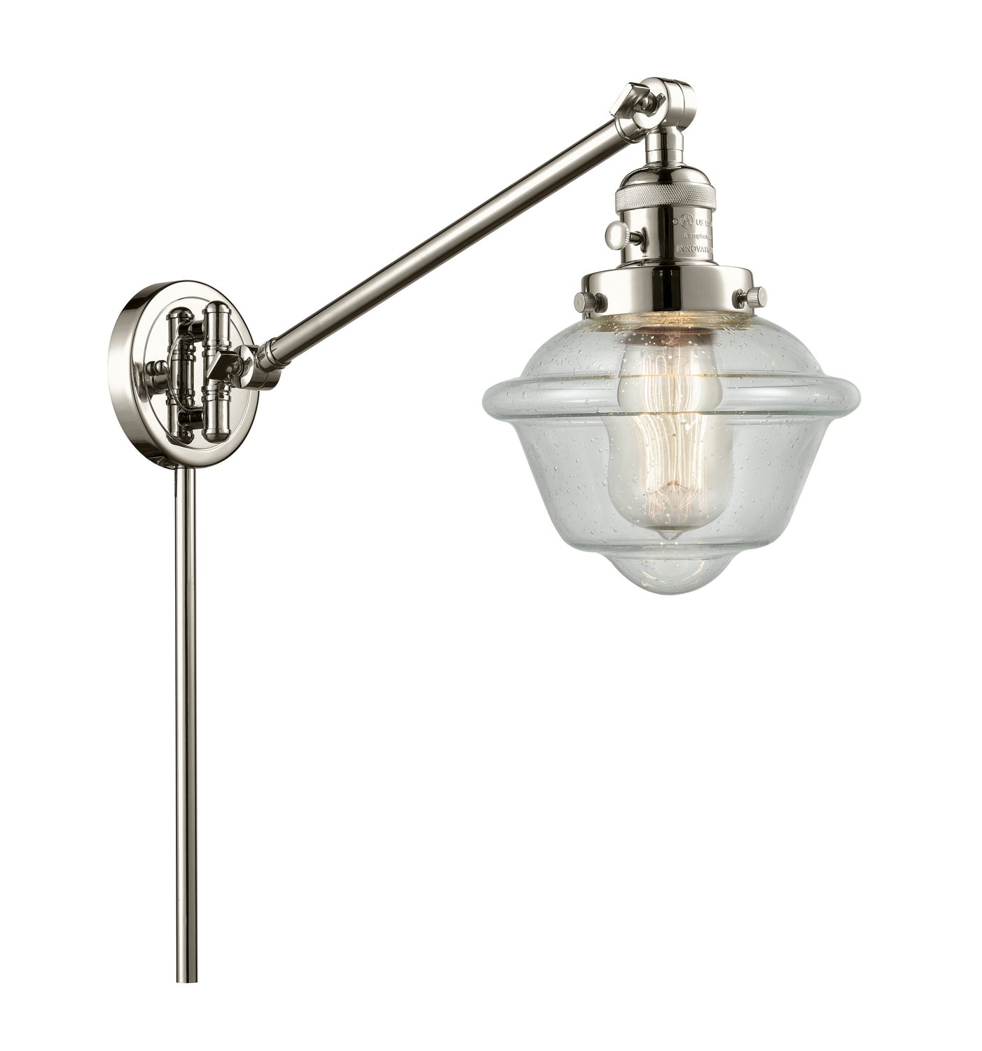 Innovations - 237-PN-G534 - One Light Swing Arm - Franklin Restoration - Polished Nickel