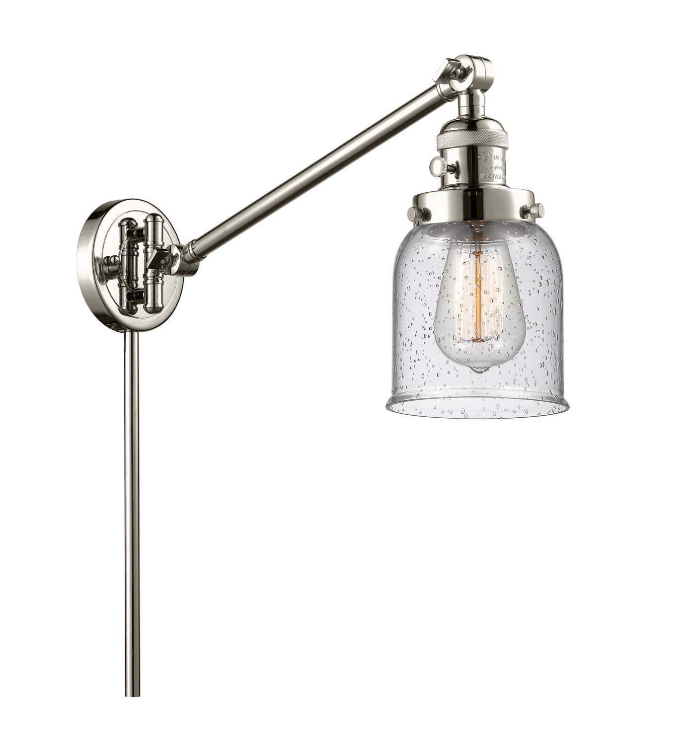 Innovations - 237-PN-G54 - One Light Swing Arm - Franklin Restoration - Polished Nickel