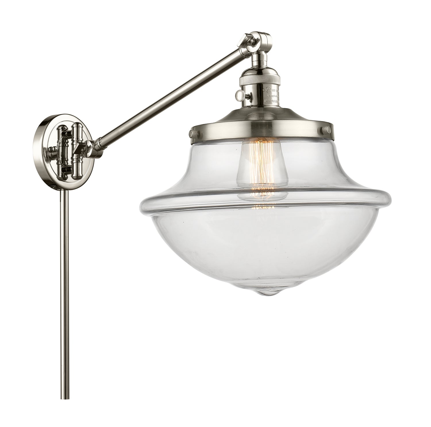 Innovations - 237-PN-G542 - One Light Swing Arm - Franklin Restoration - Polished Nickel
