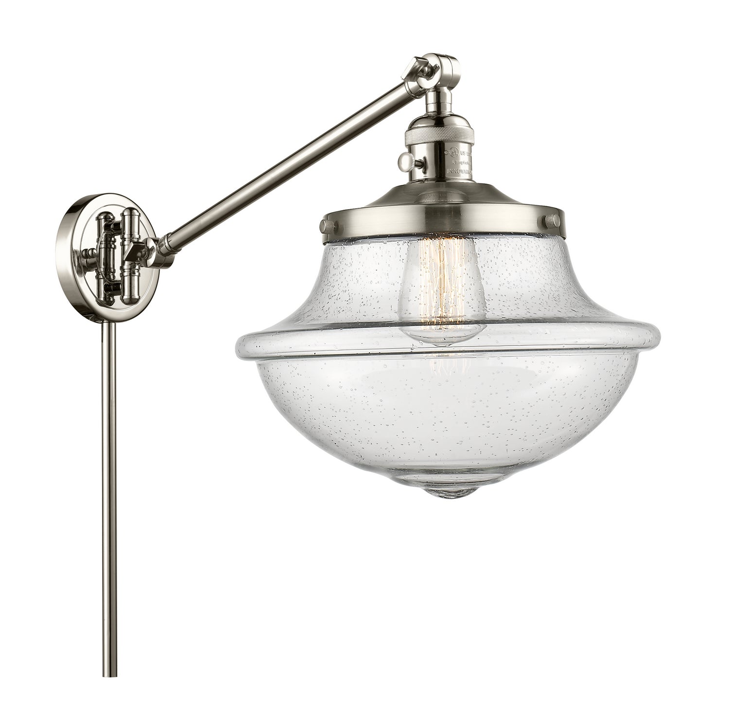 Innovations - 237-PN-G544 - One Light Swing Arm - Franklin Restoration - Polished Nickel