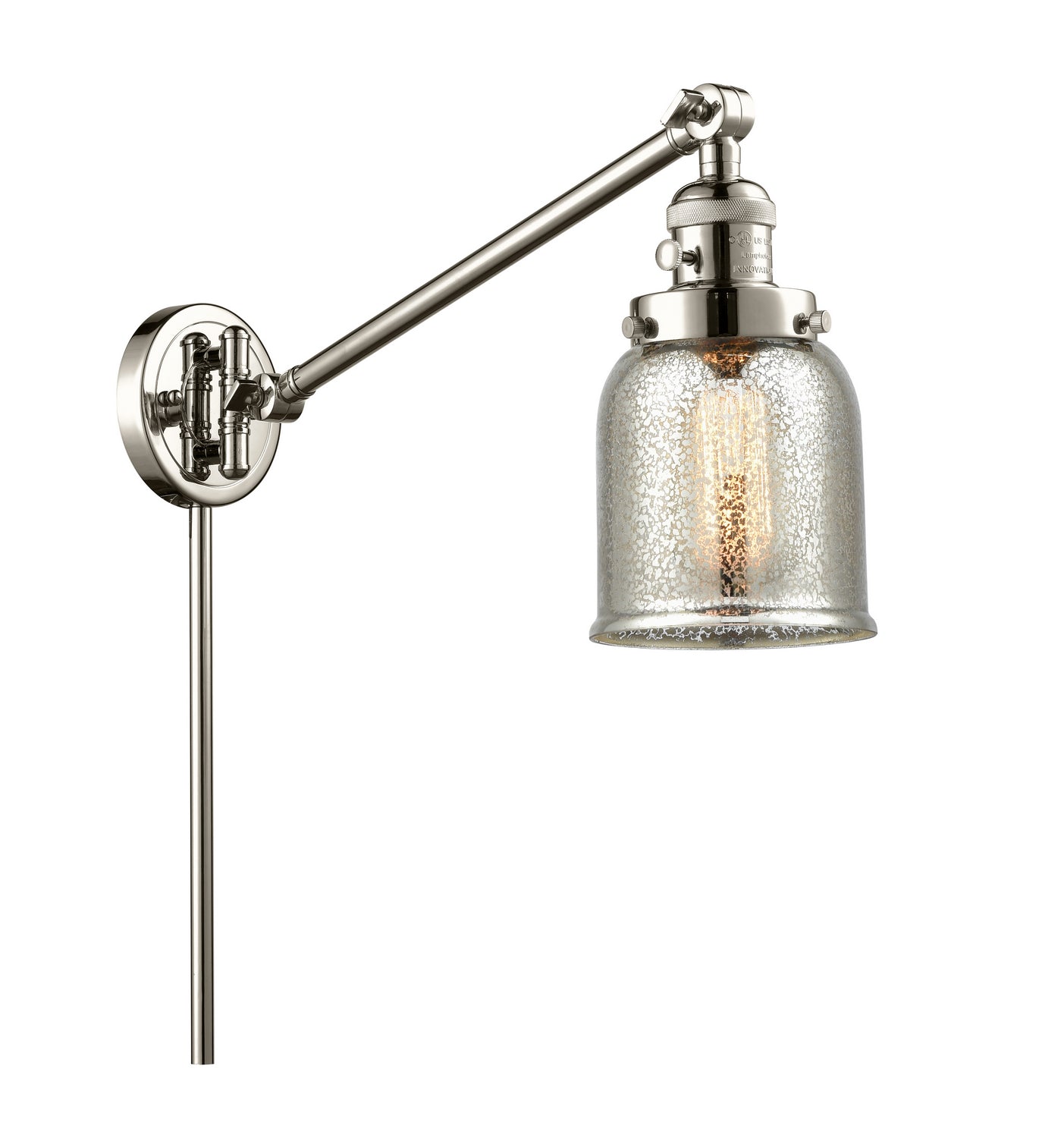 Innovations - 237-PN-G58 - One Light Swing Arm - Franklin Restoration - Polished Nickel