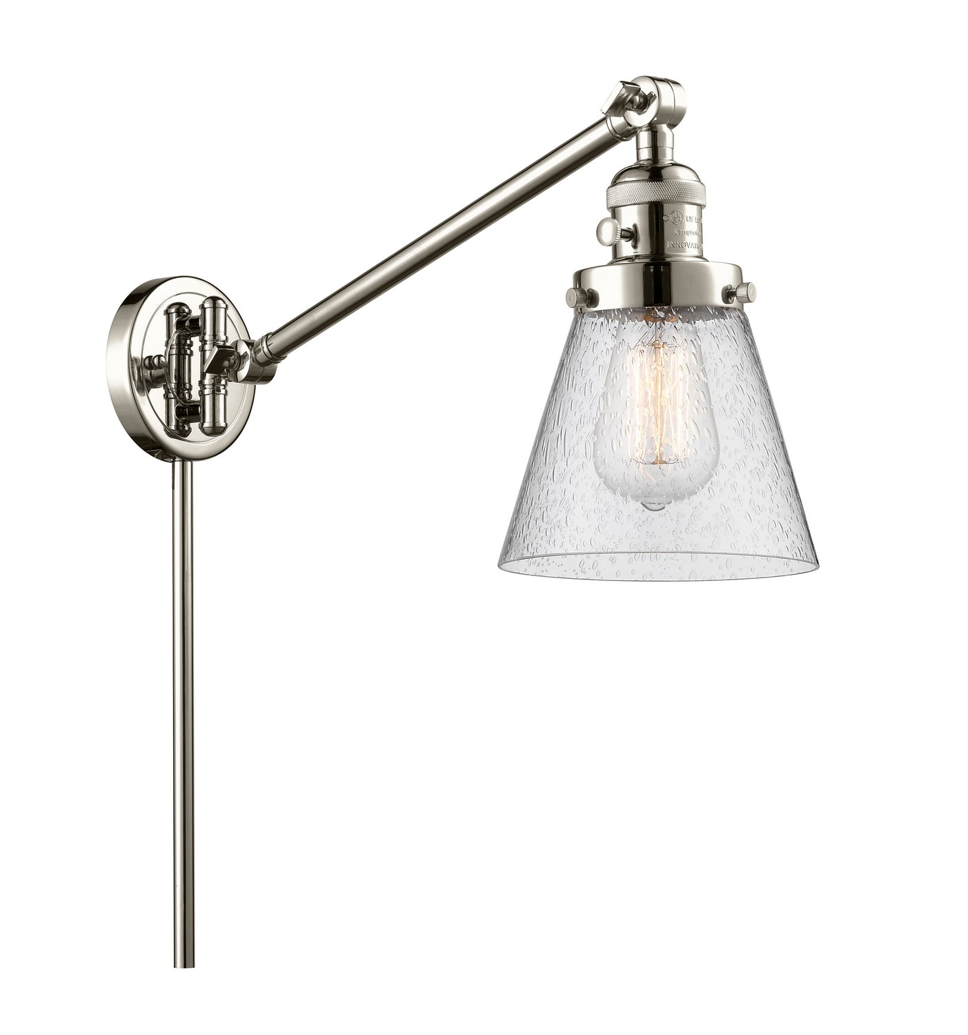 Innovations - 237-PN-G64 - One Light Swing Arm - Franklin Restoration - Polished Nickel