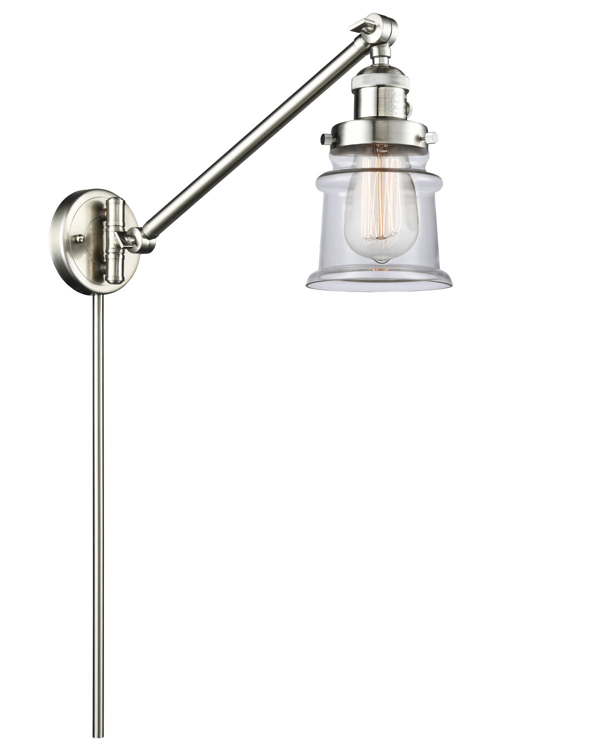 Innovations - 237-SN-G182S - One Light Swing Arm - Franklin Restoration - Brushed Satin Nickel