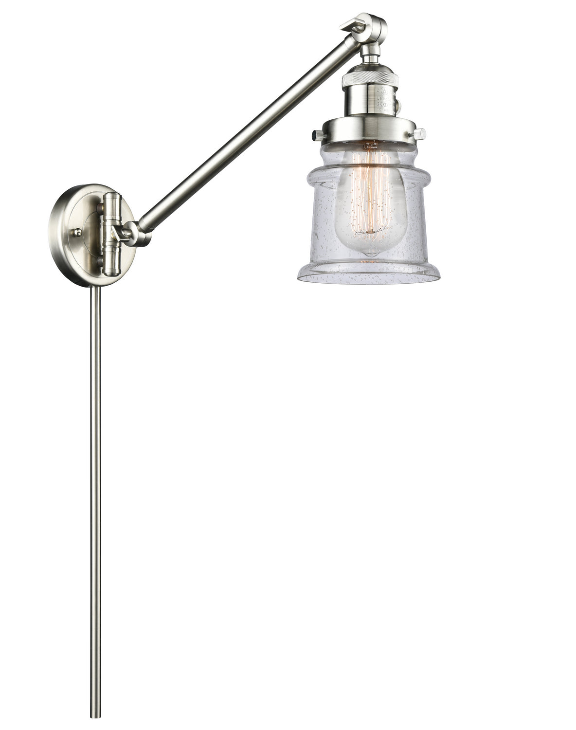 Innovations - 237-SN-G184S - One Light Swing Arm - Franklin Restoration - Brushed Satin Nickel