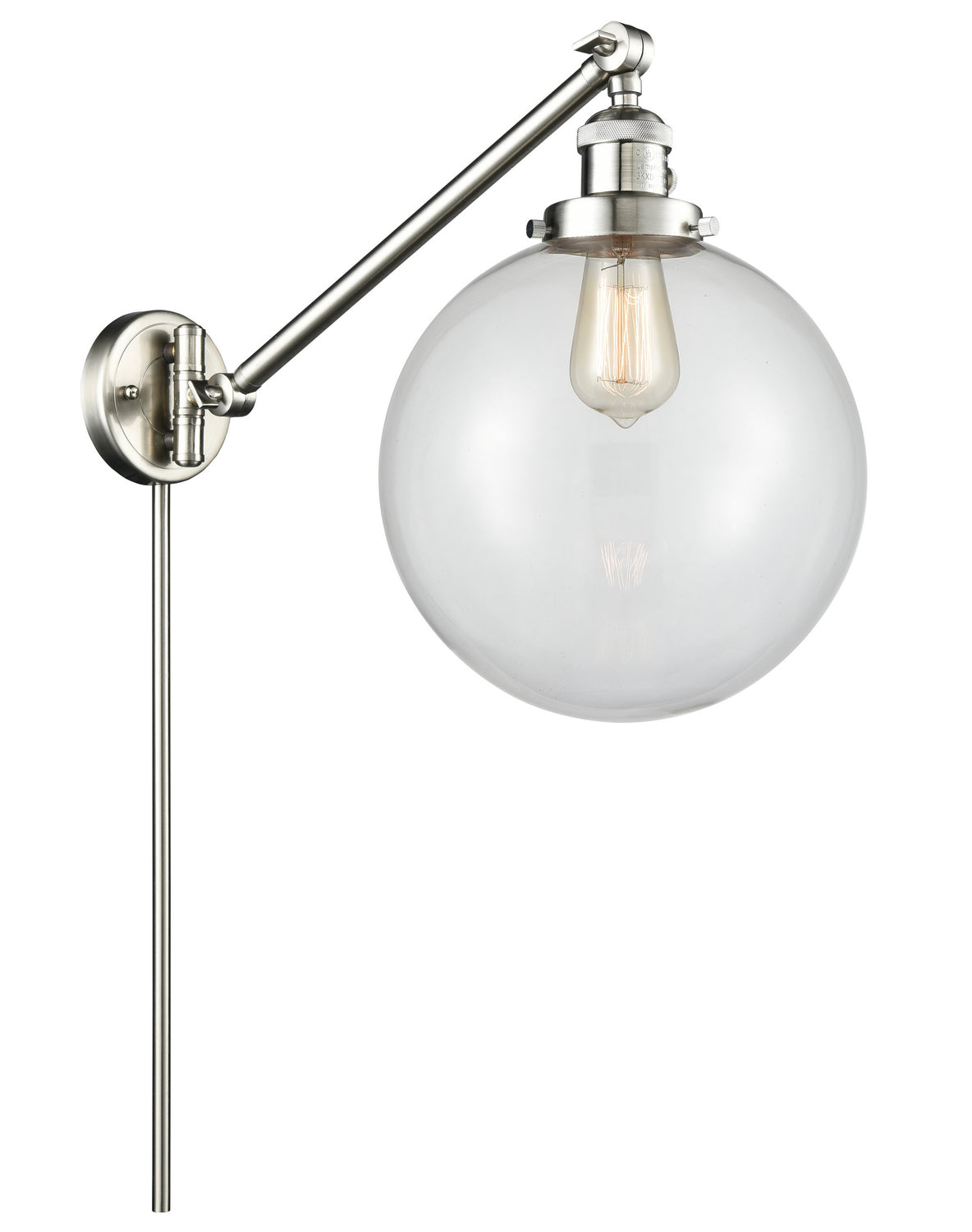 Innovations - 237-SN-G202-10 - One Light Swing Arm - Franklin Restoration - Brushed Satin Nickel