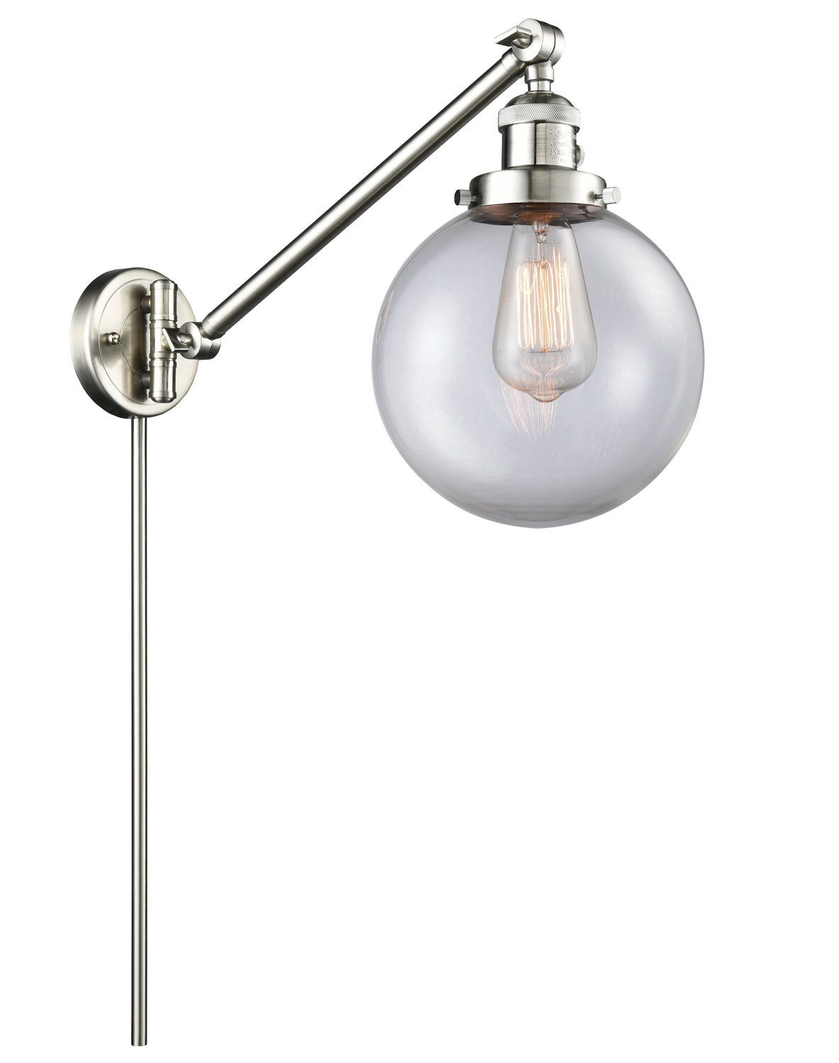 Innovations - 237-SN-G202-8 - One Light Swing Arm - Franklin Restoration - Brushed Satin Nickel