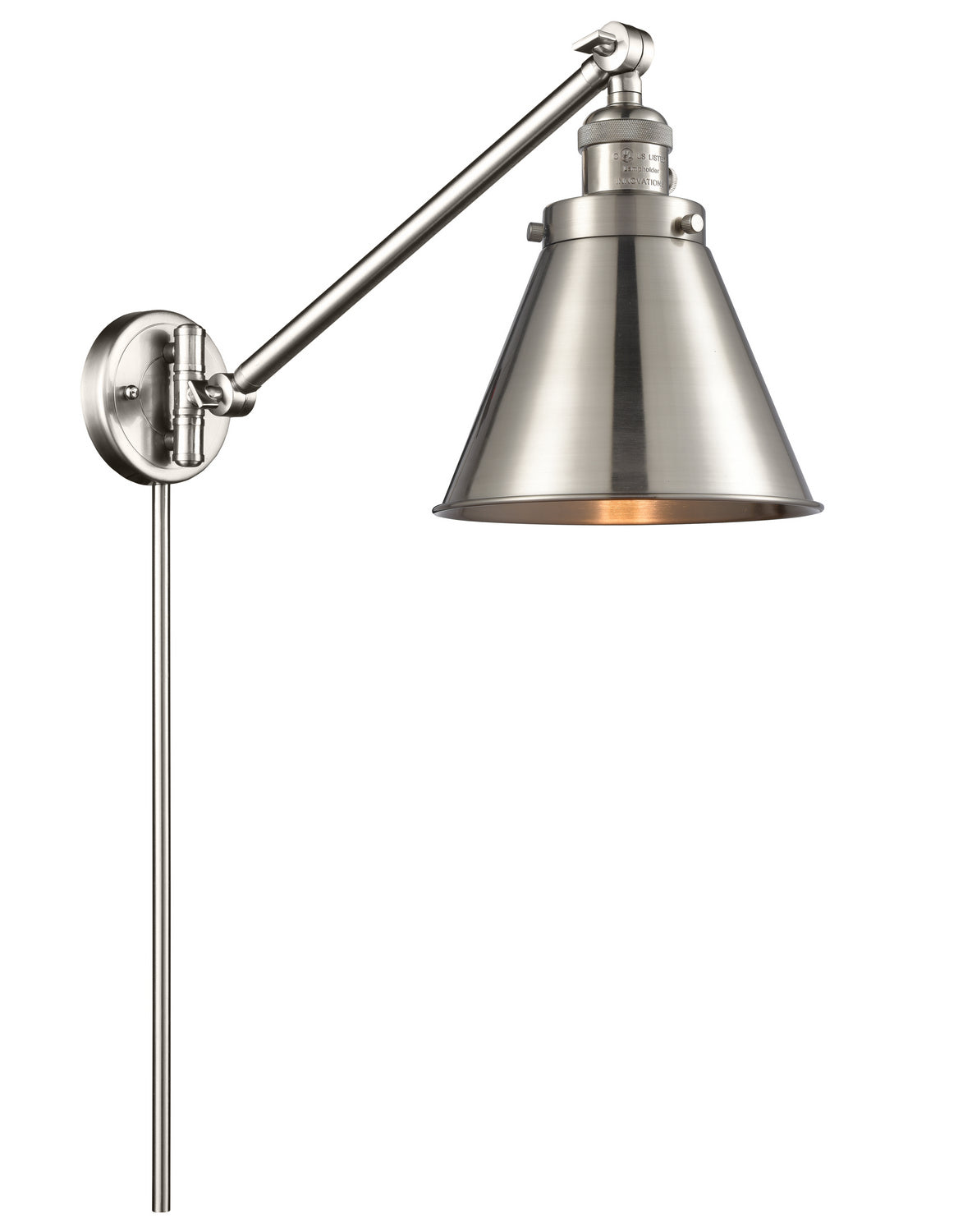 Innovations - 237-SN-M13-SN - One Light Swing Arm - Franklin Restoration - Brushed Satin Nickel