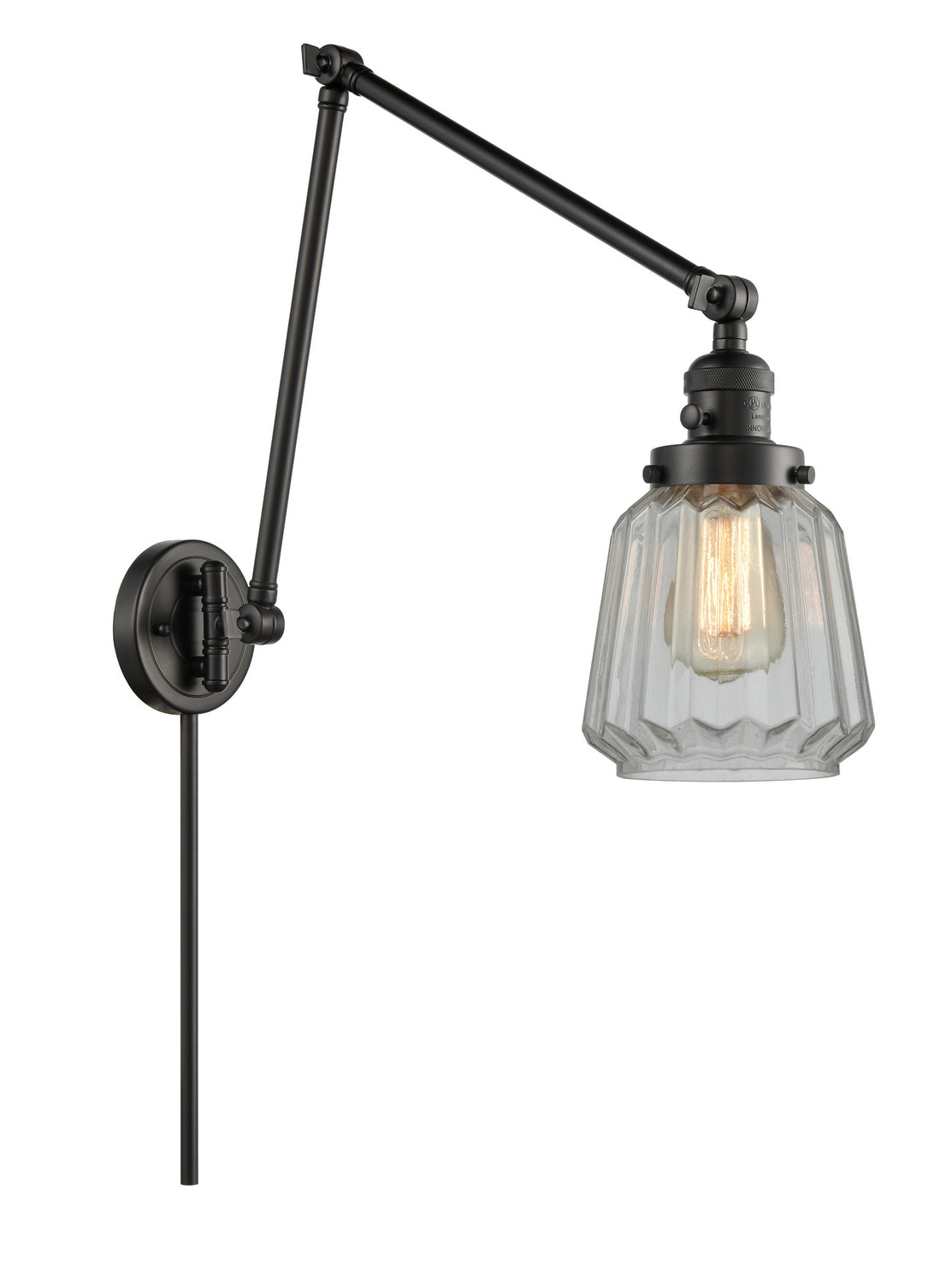 Innovations - 238-BK-G142 - One Light Swing Arm - Franklin Restoration - Matte Black