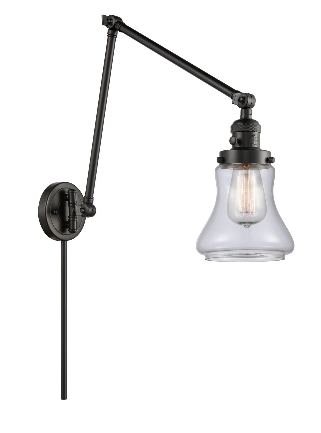Innovations - 238-BK-G192 - One Light Swing Arm - Franklin Restoration - Matte Black