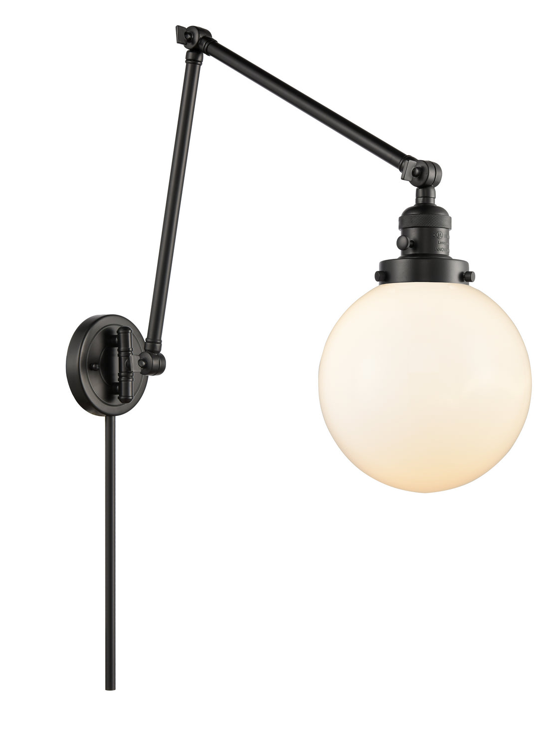 Innovations - 238-BK-G201-8 - One Light Swing Arm - Franklin Restoration - Matte Black