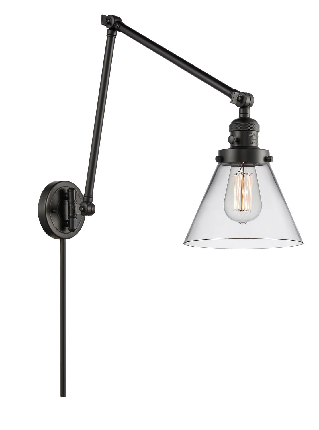 Innovations - 238-BK-G42 - One Light Swing Arm - Franklin Restoration - Matte Black