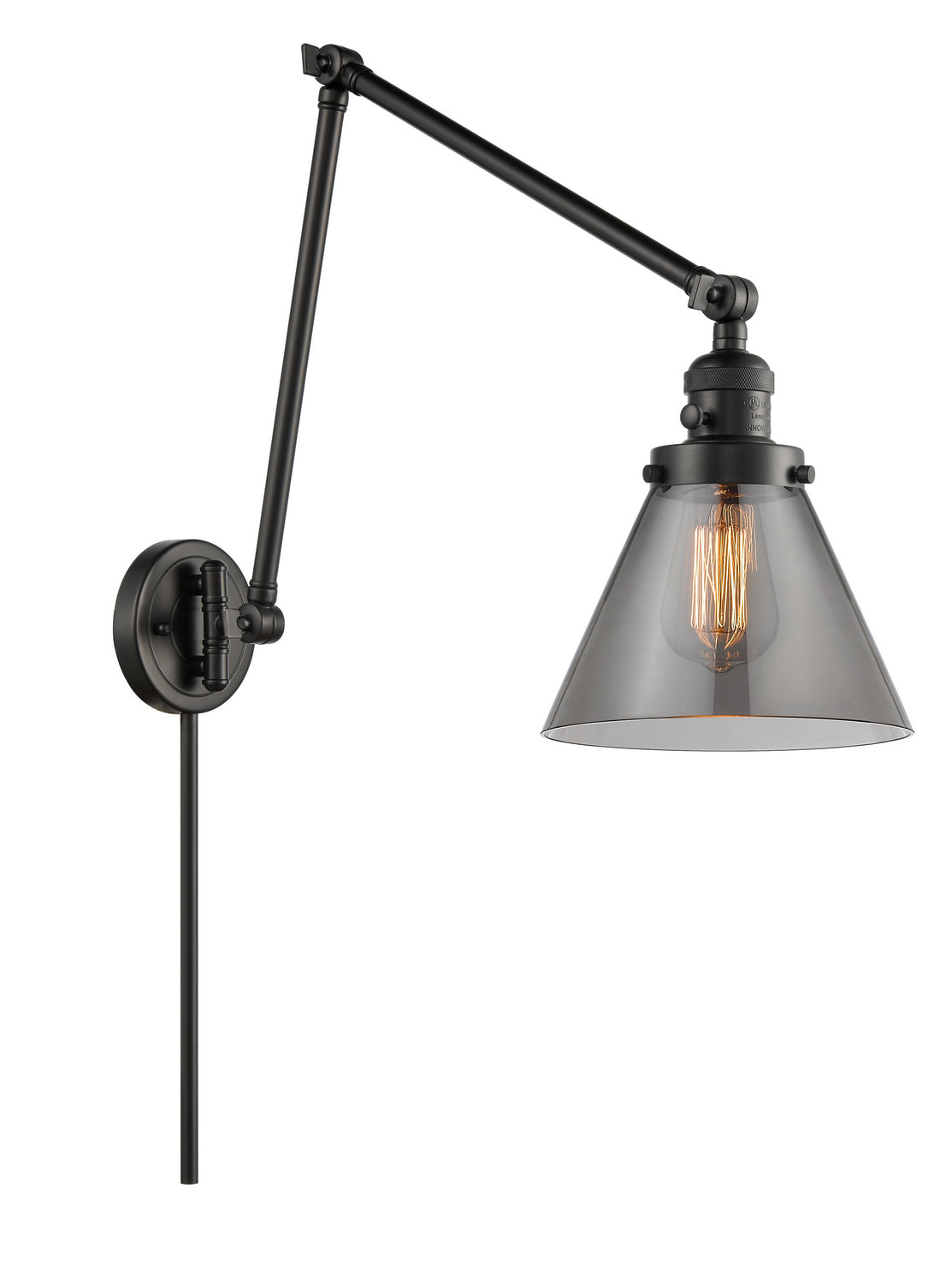 Innovations - 238-BK-G43 - One Light Swing Arm - Franklin Restoration - Matte Black