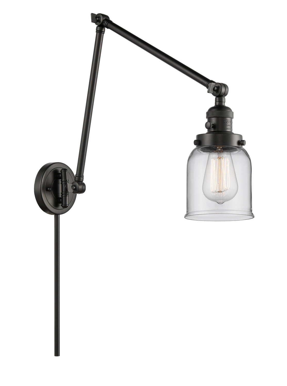 Innovations - 238-BK-G52 - One Light Swing Arm - Franklin Restoration - Matte Black