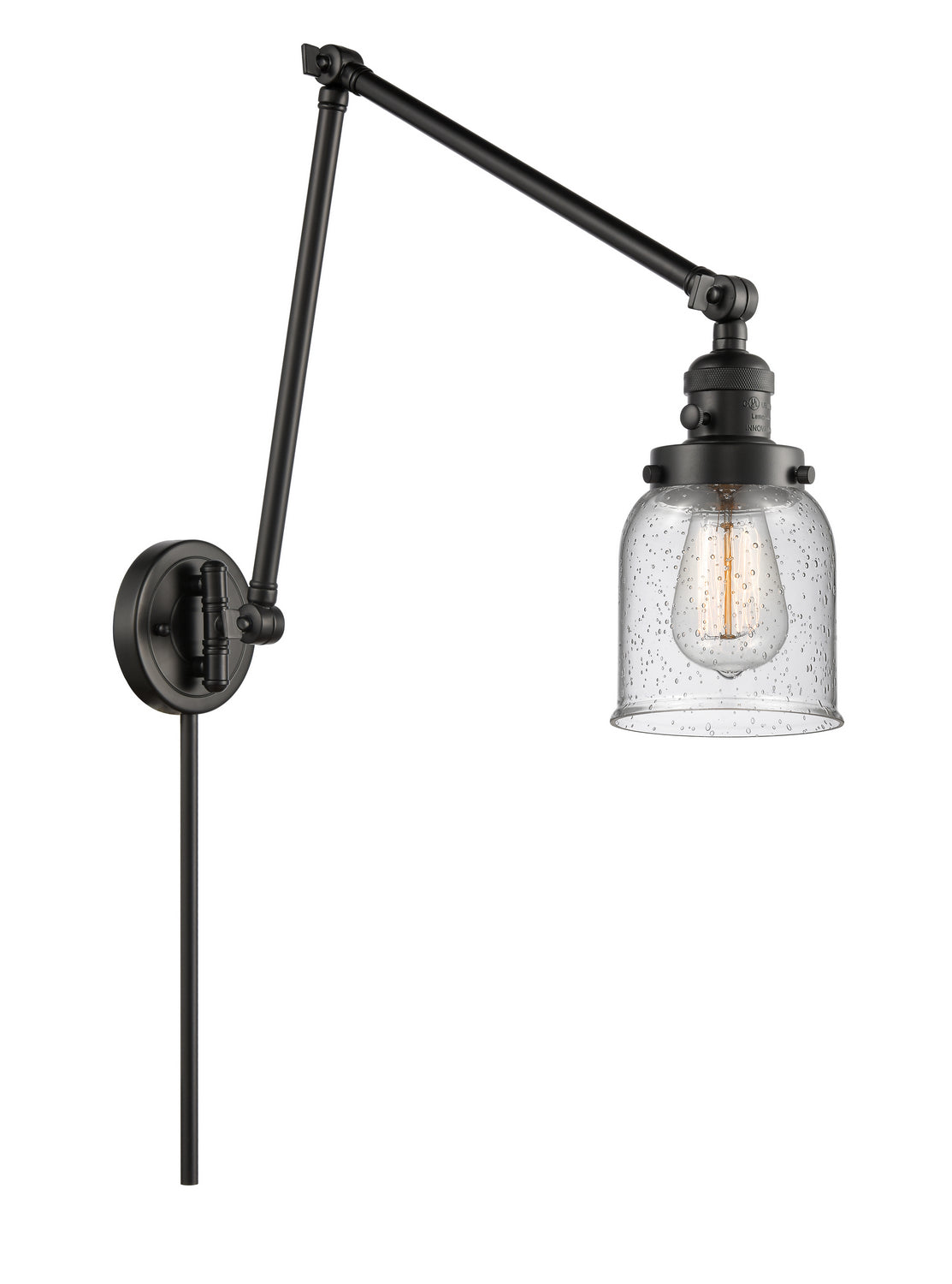 Innovations - 238-BK-G54 - One Light Swing Arm - Franklin Restoration - Matte Black