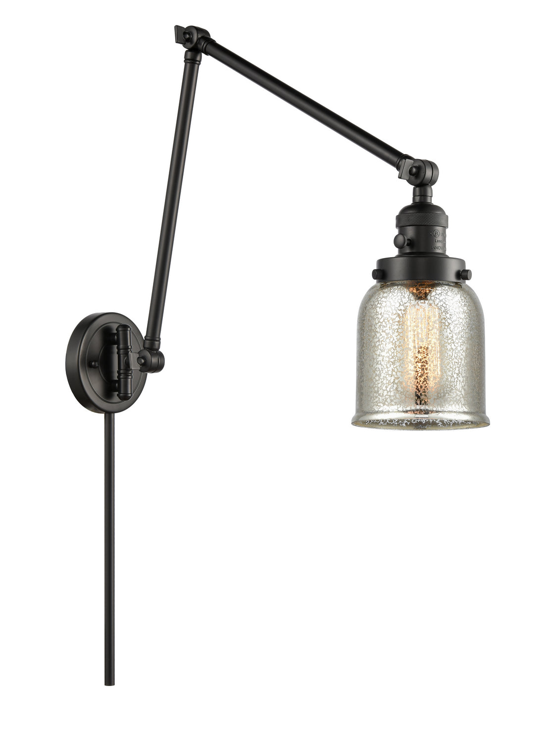Innovations - 238-BK-G58 - One Light Swing Arm - Franklin Restoration - Matte Black