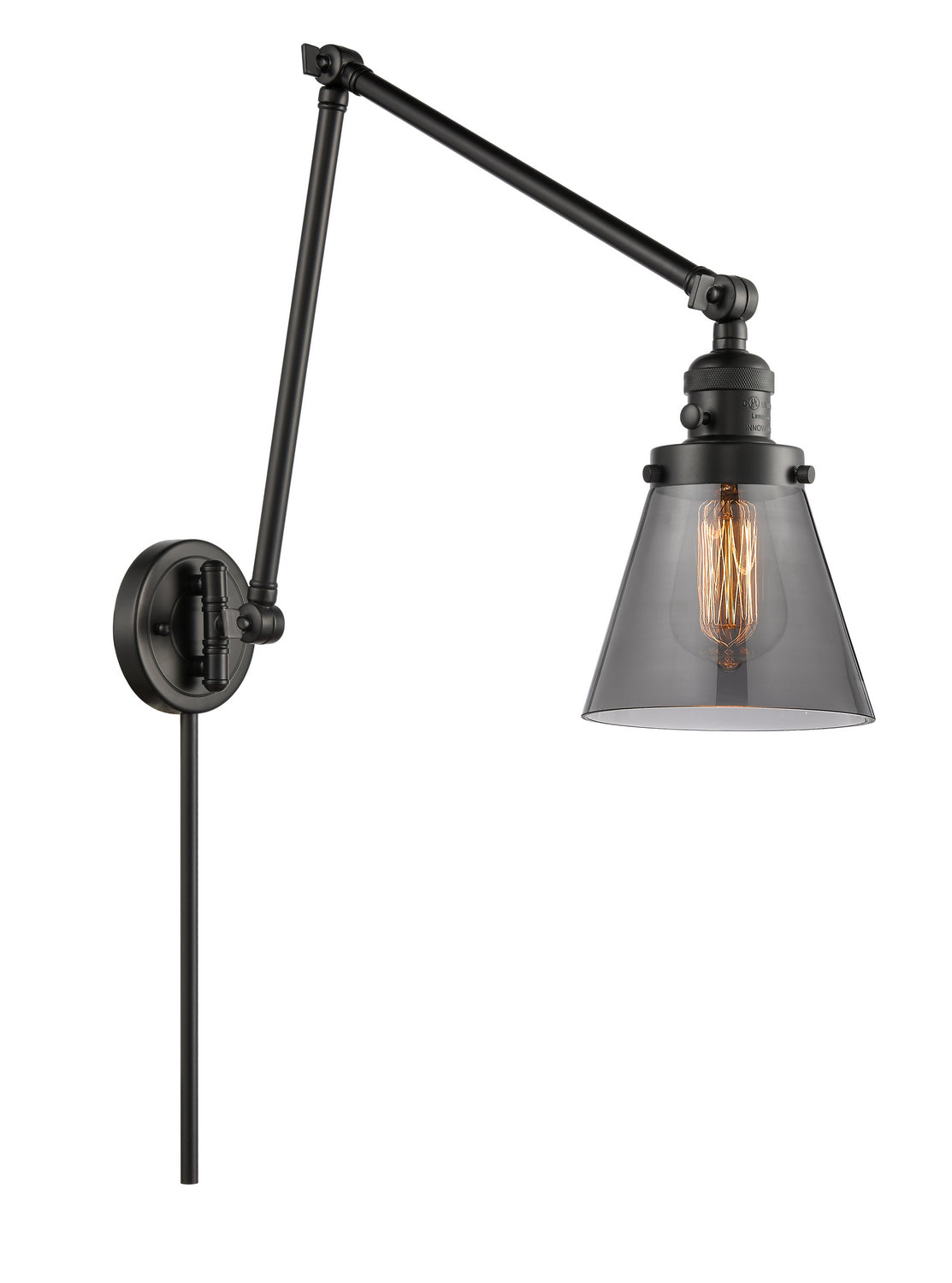 Innovations - 238-BK-G63 - One Light Swing Arm - Franklin Restoration - Matte Black