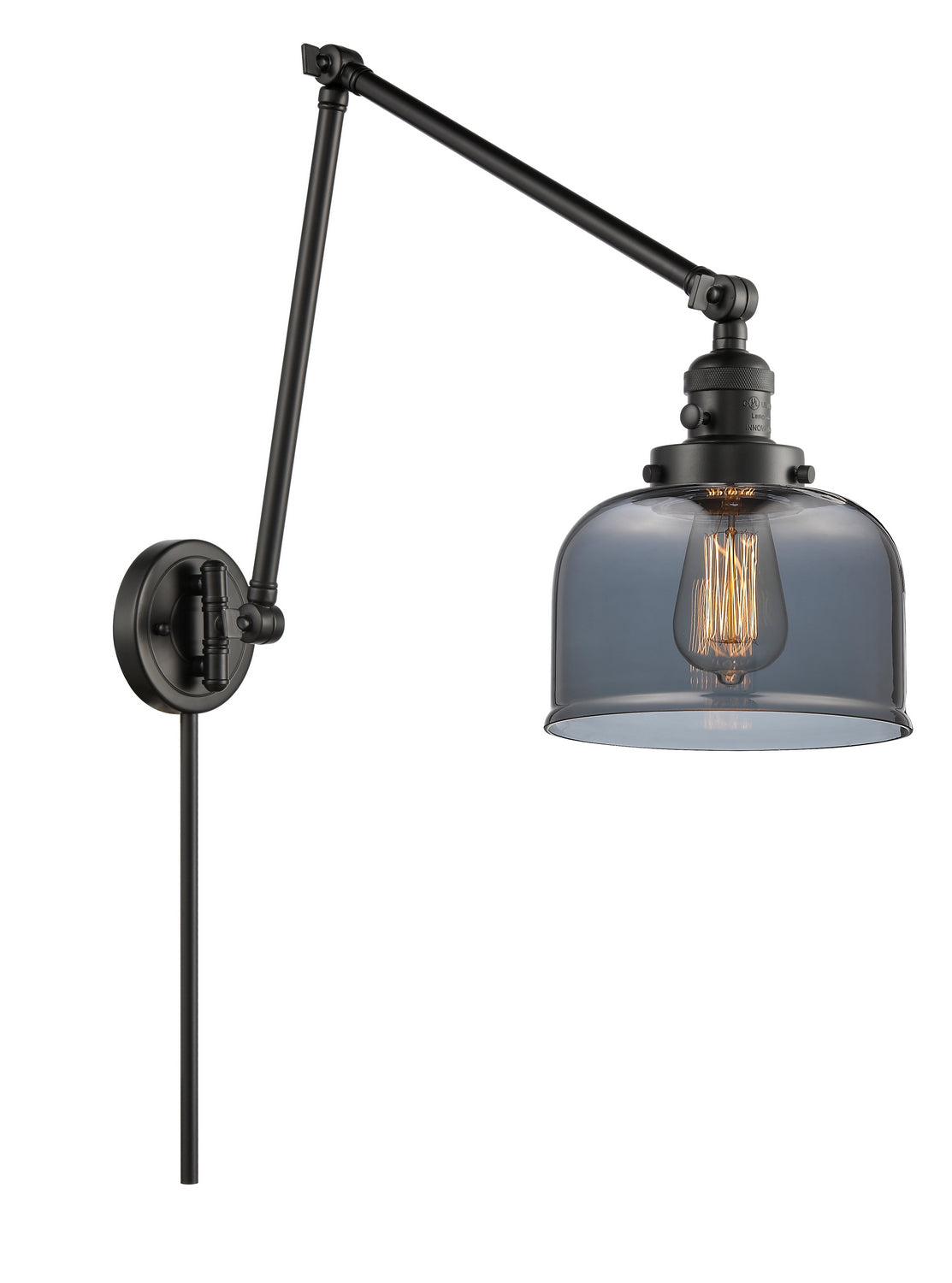 Innovations - 238-BK-G73 - One Light Swing Arm - Franklin Restoration - Matte Black