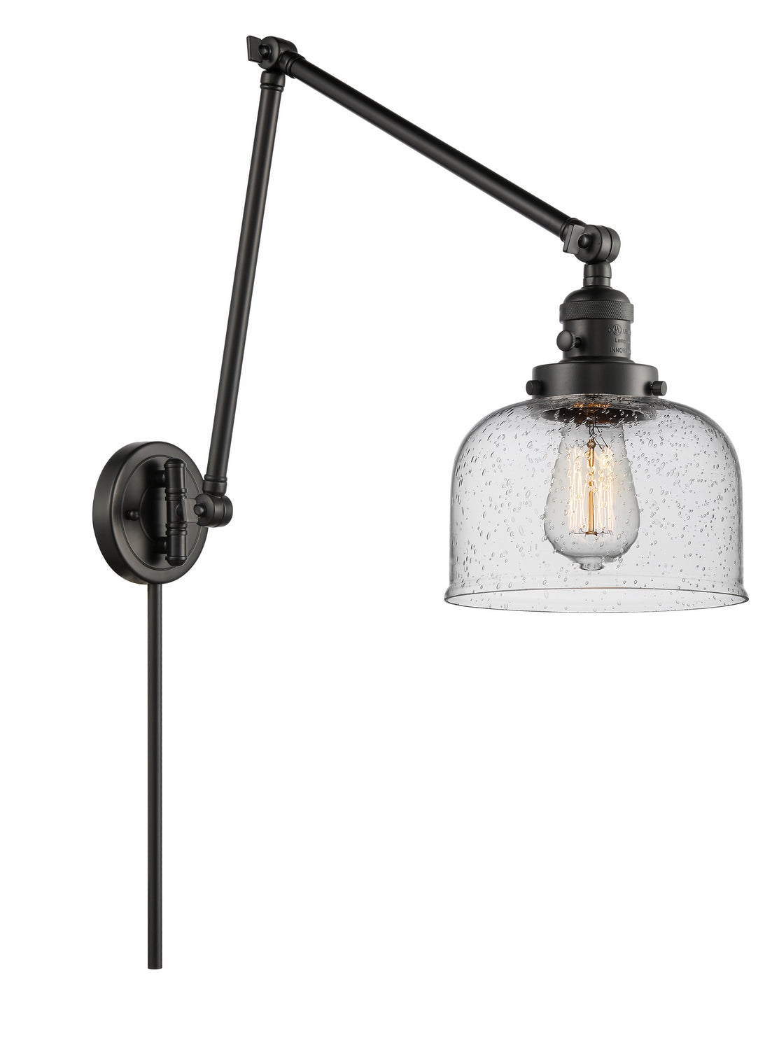 Innovations - 238-BK-G74 - One Light Swing Arm - Franklin Restoration - Matte Black