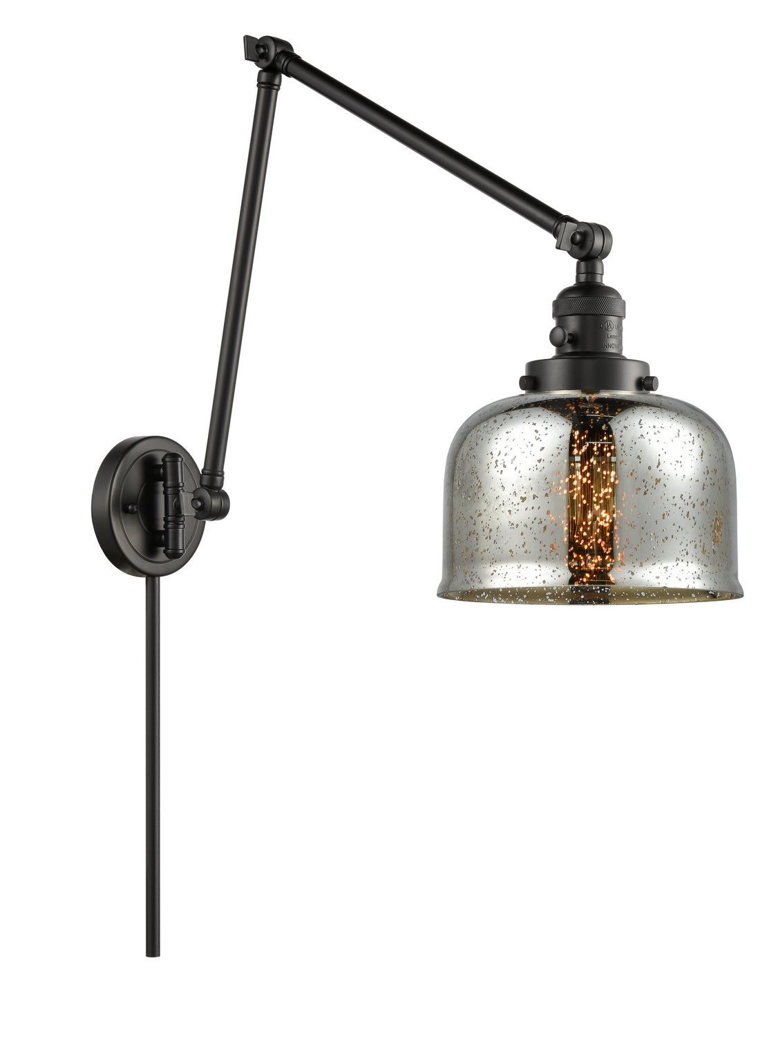 Innovations - 238-BK-G78 - One Light Swing Arm - Franklin Restoration - Matte Black