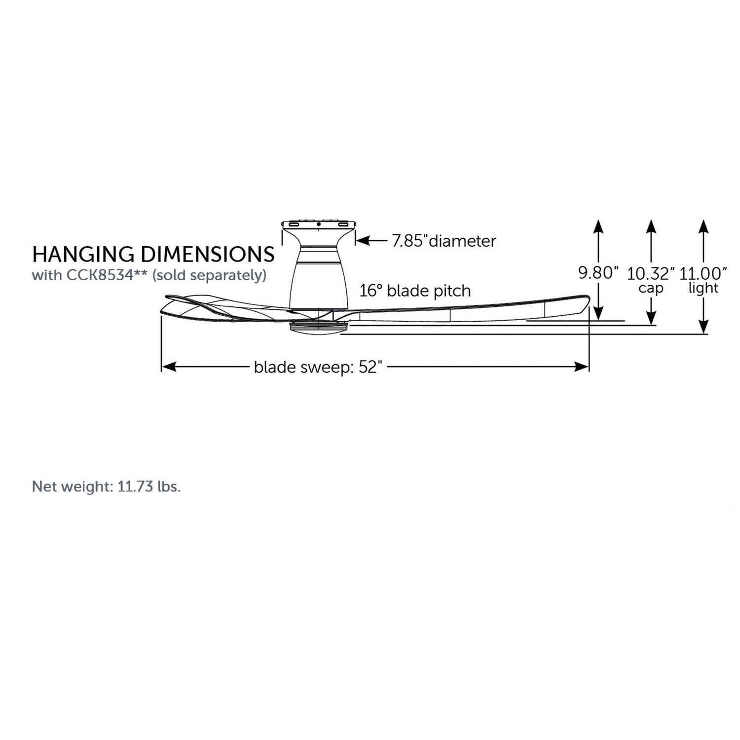 Fanimation - FPD8534BL - 52"Ceiling Fan - Kute 52 - Black