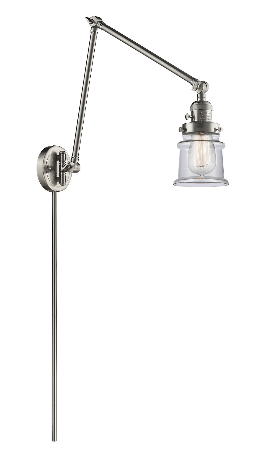 Innovations - 238-SN-G182S - One Light Swing Arm - Franklin Restoration - Brushed Satin Nickel