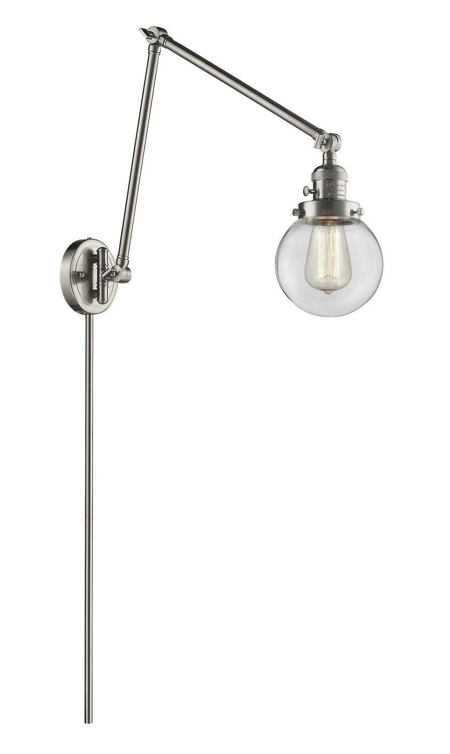 Innovations - 238-SN-G202-6 - One Light Swing Arm - Franklin Restoration - Brushed Satin Nickel