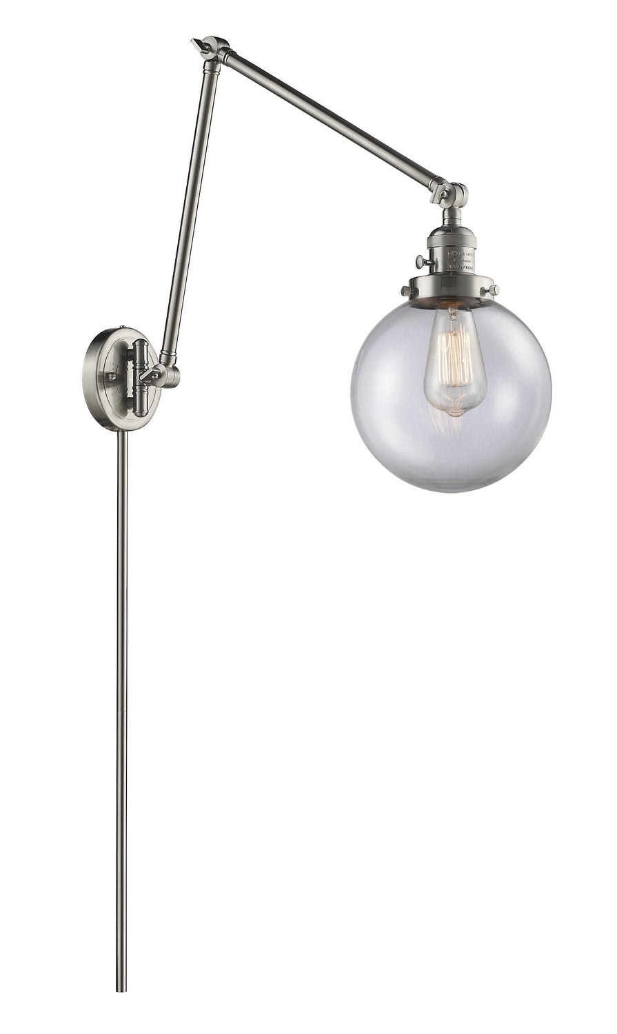 Innovations - 238-SN-G202-8 - One Light Swing Arm - Franklin Restoration - Brushed Satin Nickel
