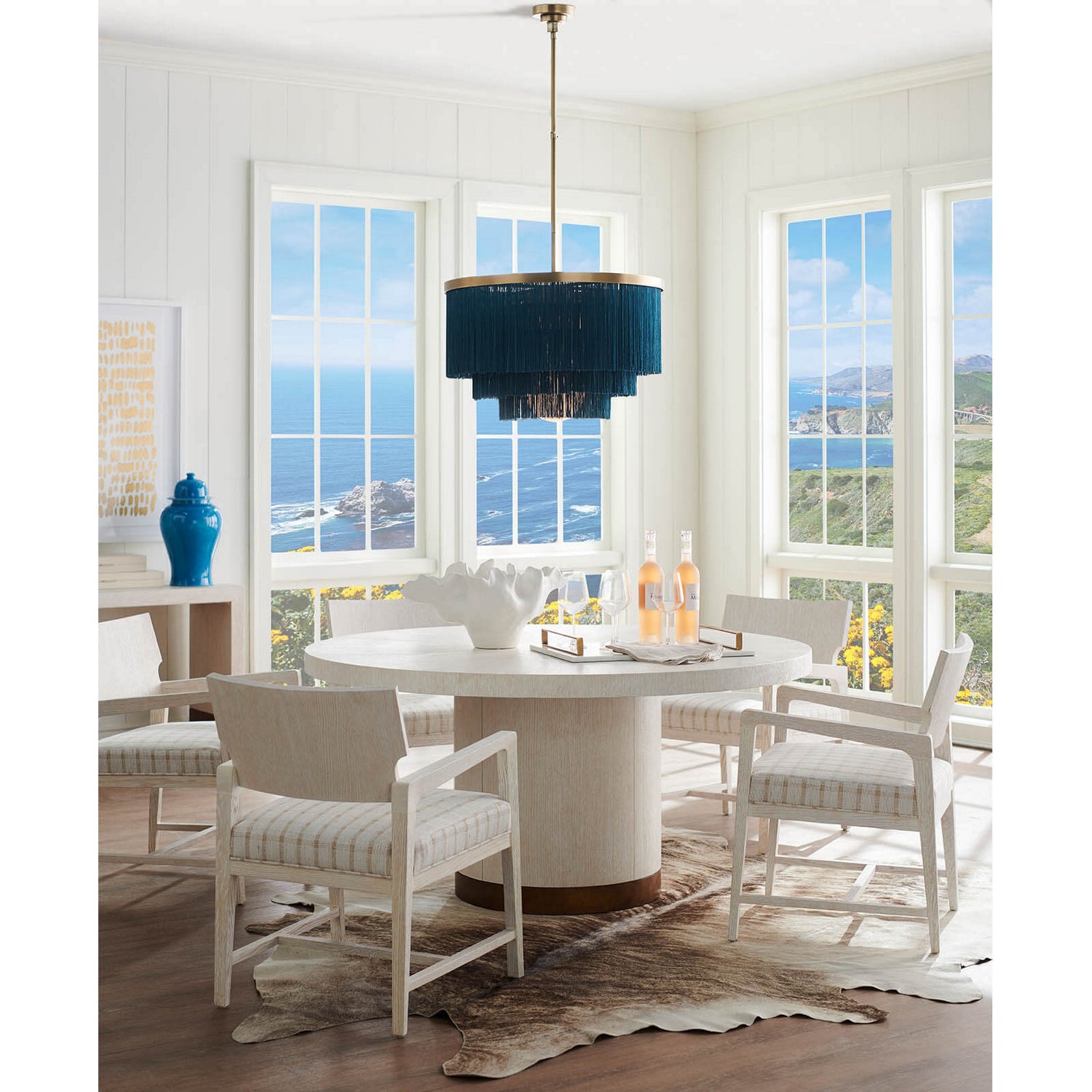 Regina Andrew - 16-1257BLU - Four Light Chandelier - Cabaret - Natural Brass