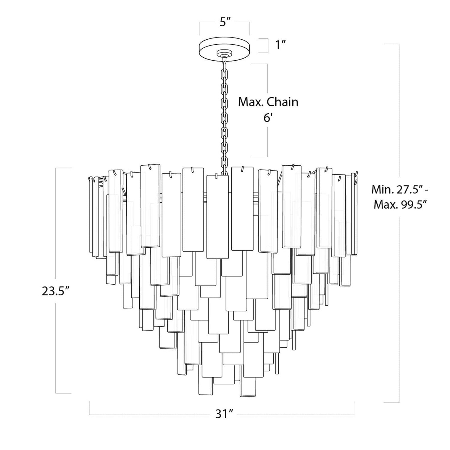 Regina Andrew - 16-1290 - 16 Light Chandelier - Glacier - Clear