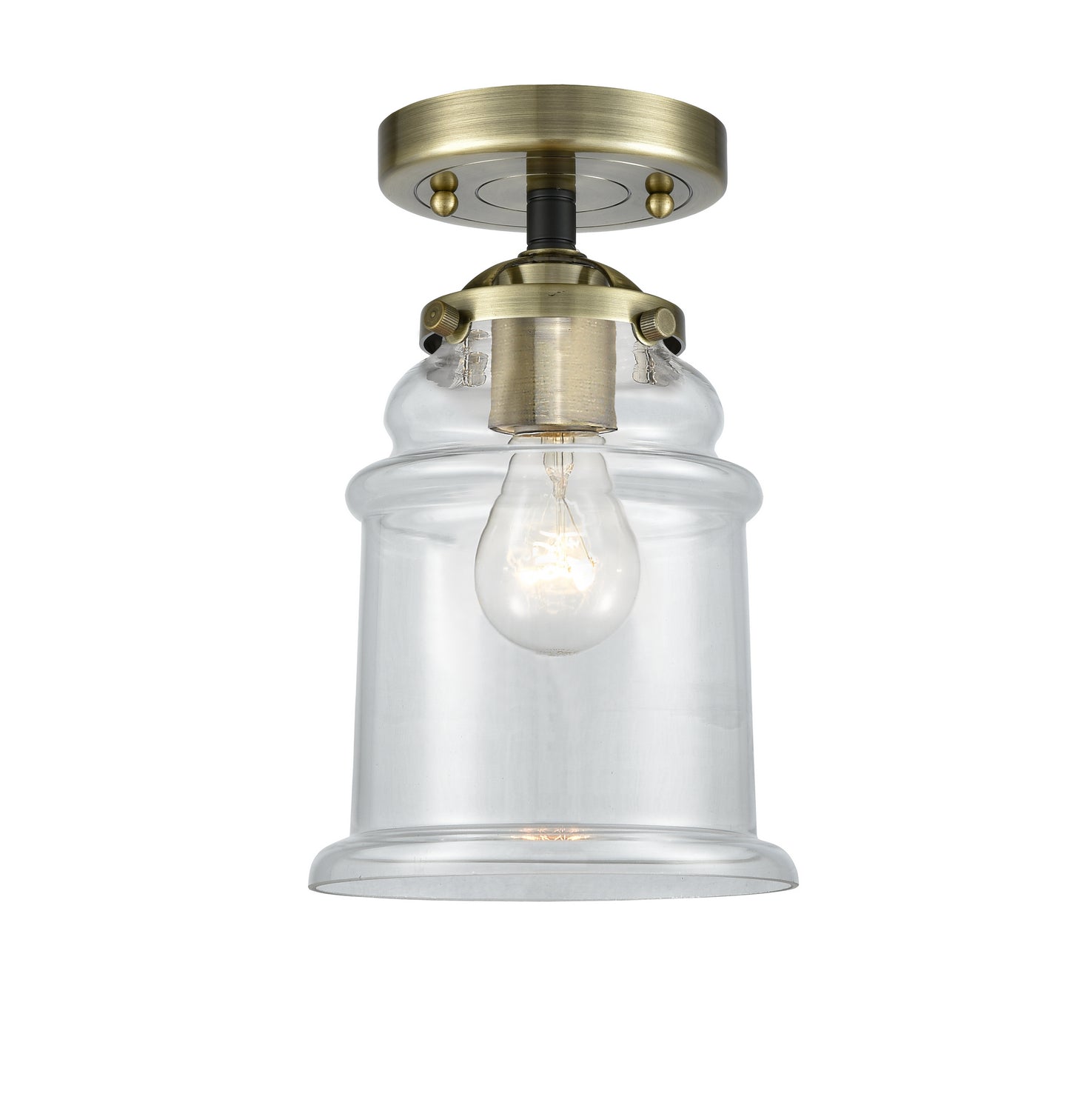 Innovations - 284-1C-BAB-G182 - One Light Semi-Flush Mount - Nouveau - Black Antique Brass