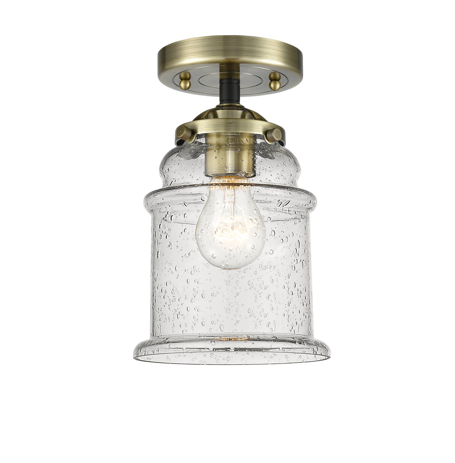 Innovations - 284-1C-BAB-G184 - One Light Semi-Flush Mount - Nouveau - Black Antique Brass