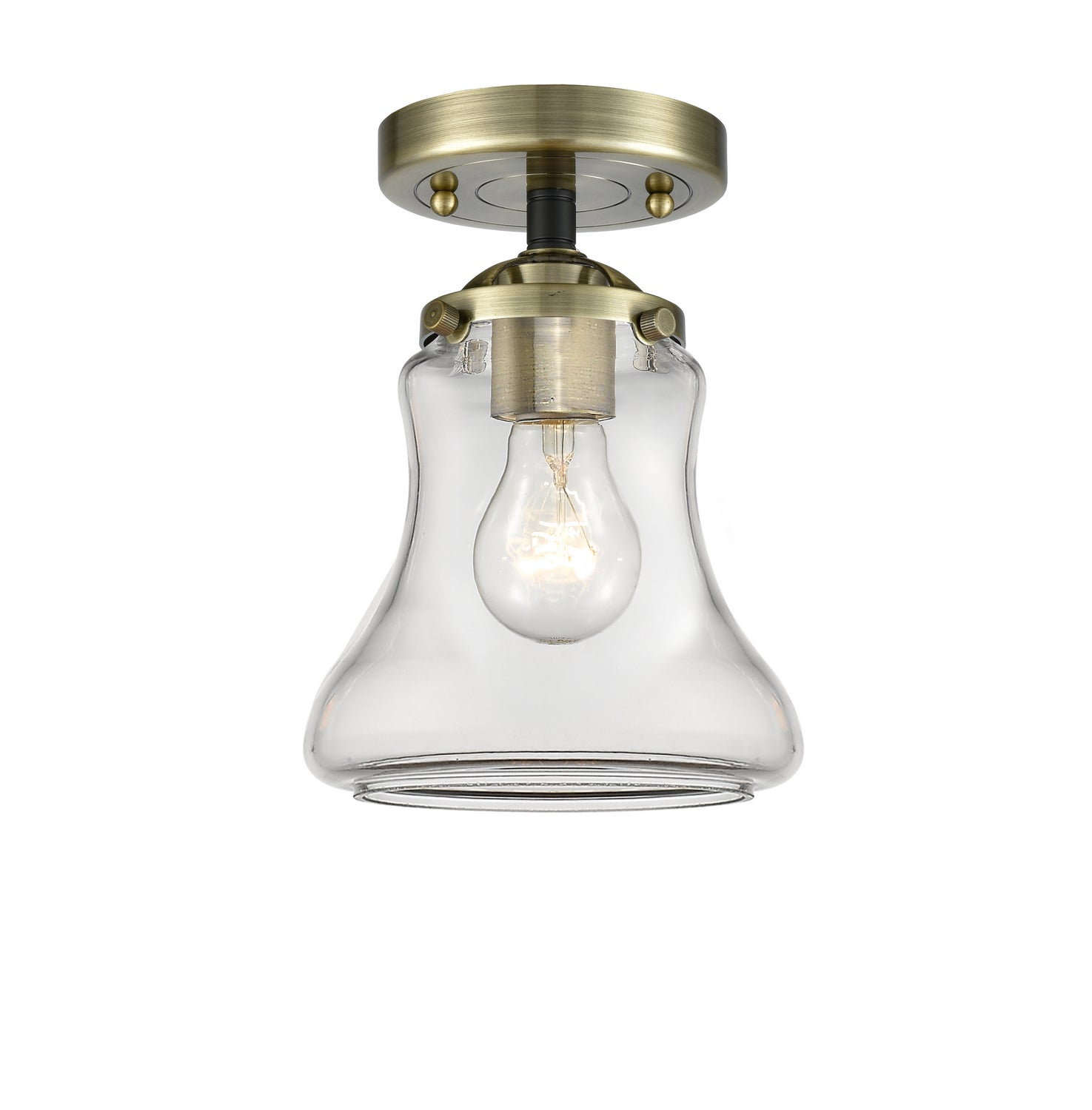 Innovations - 284-1C-BAB-G192 - One Light Semi-Flush Mount - Nouveau - Black Antique Brass