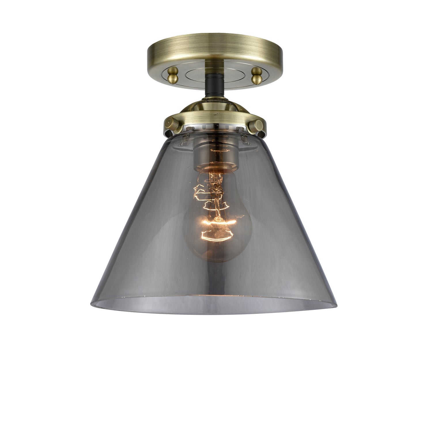 Innovations - 284-1C-BAB-G43 - One Light Semi-Flush Mount - Nouveau - Black Antique Brass