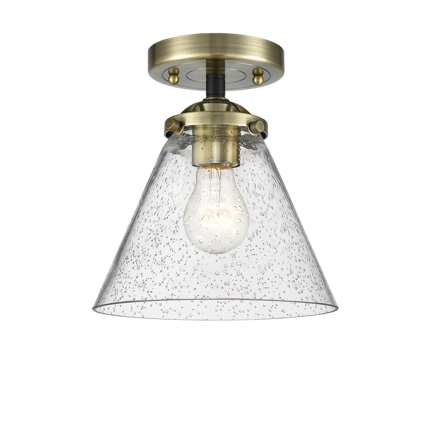 Innovations - 284-1C-BAB-G44 - One Light Semi-Flush Mount - Nouveau - Black Antique Brass