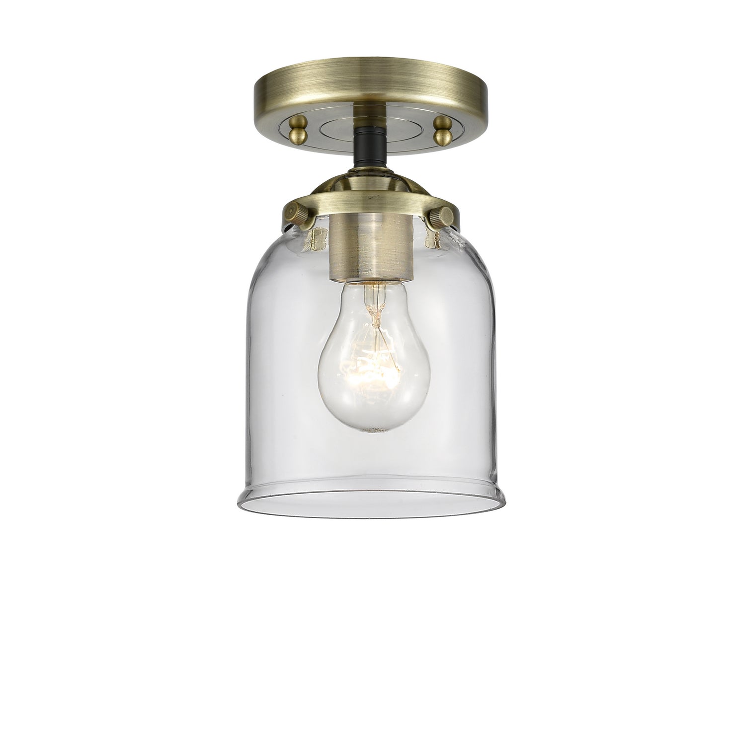 Innovations - 284-1C-BAB-G52 - One Light Semi-Flush Mount - Nouveau - Black Antique Brass