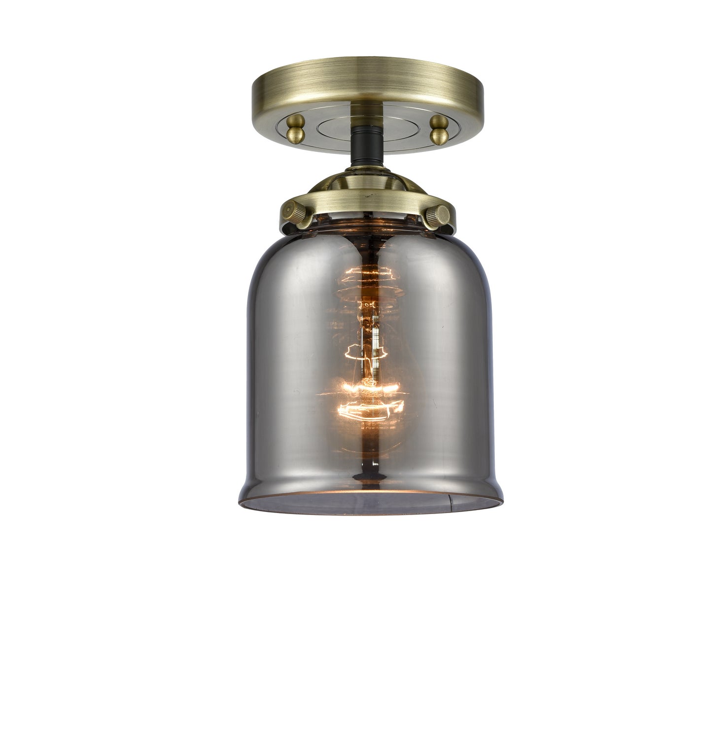 Innovations - 284-1C-BAB-G53 - One Light Semi-Flush Mount - Nouveau - Black Antique Brass