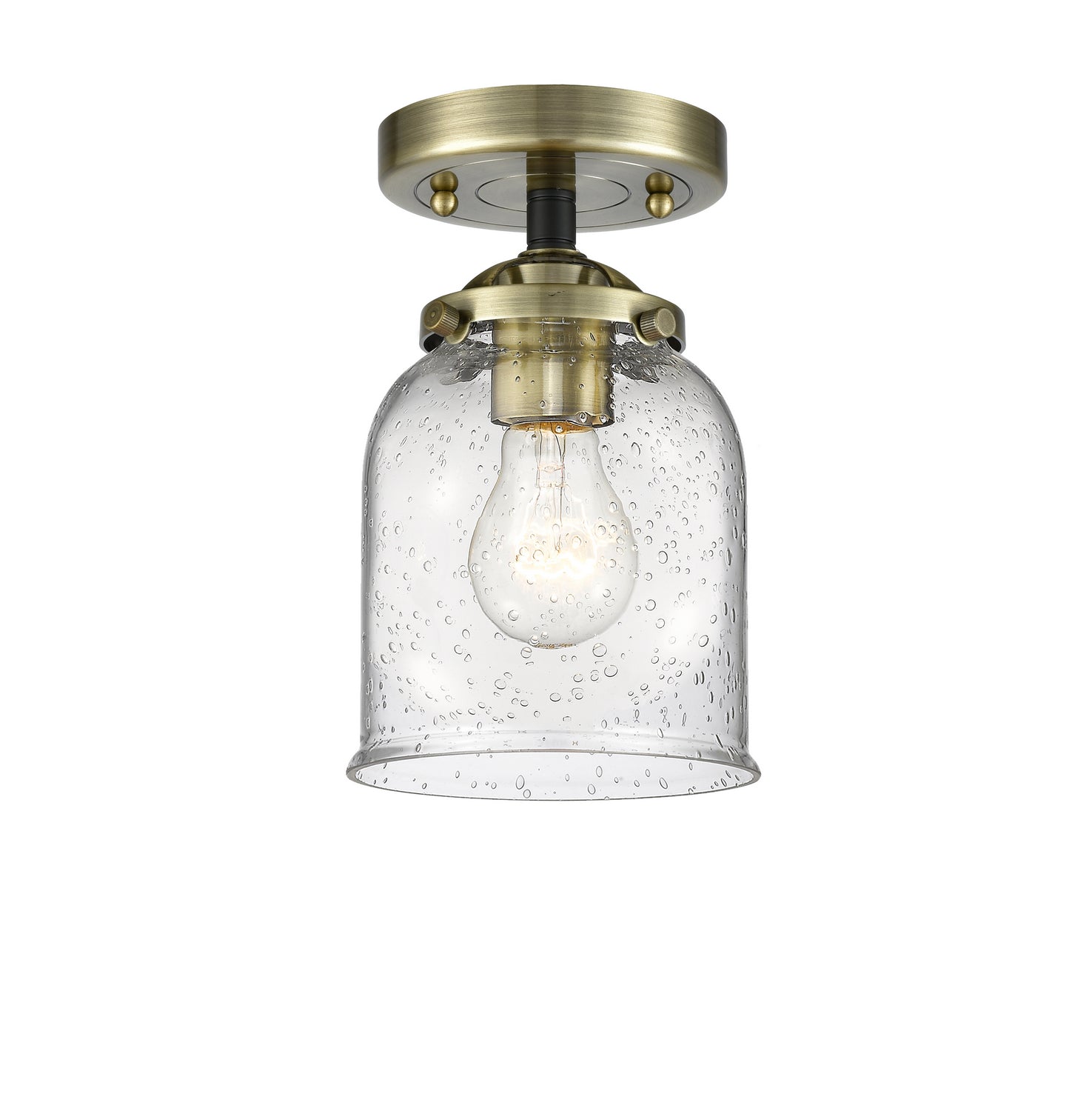 Innovations - 284-1C-BAB-G54 - One Light Semi-Flush Mount - Nouveau - Black Antique Brass