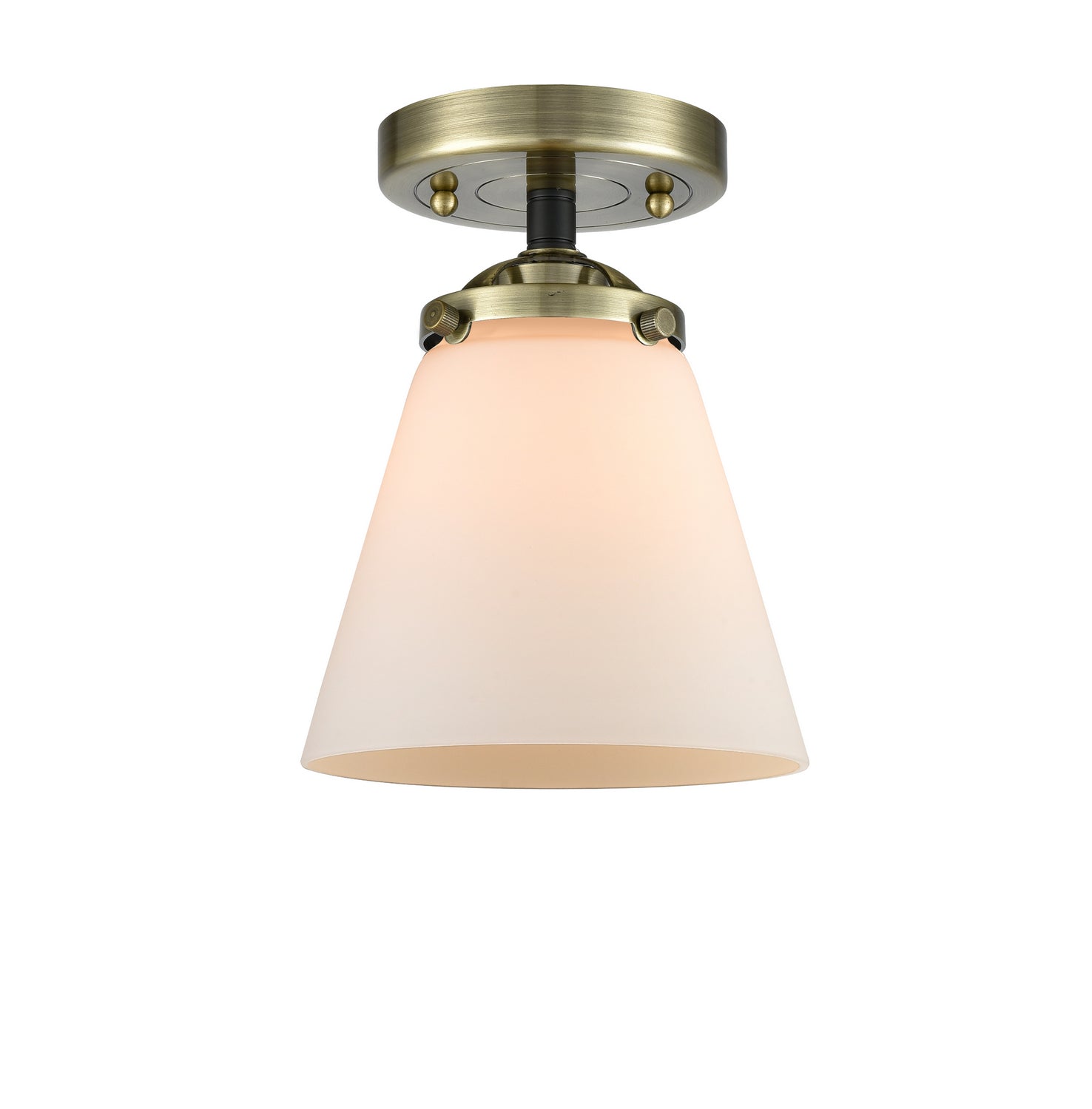 Innovations - 284-1C-BAB-G61 - One Light Semi-Flush Mount - Nouveau - Black Antique Brass
