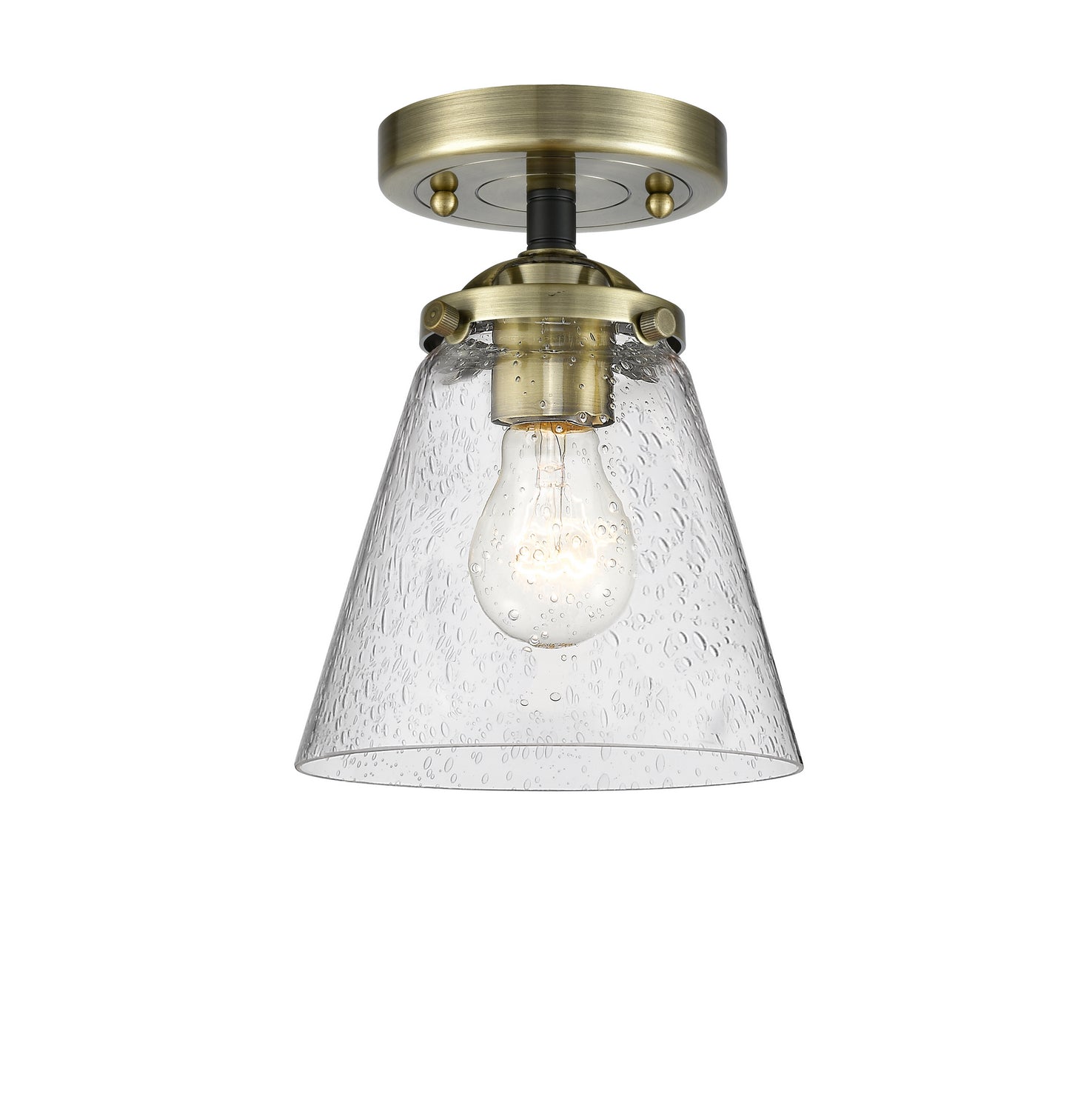 Innovations - 284-1C-BAB-G64 - One Light Semi-Flush Mount - Nouveau - Black Antique Brass