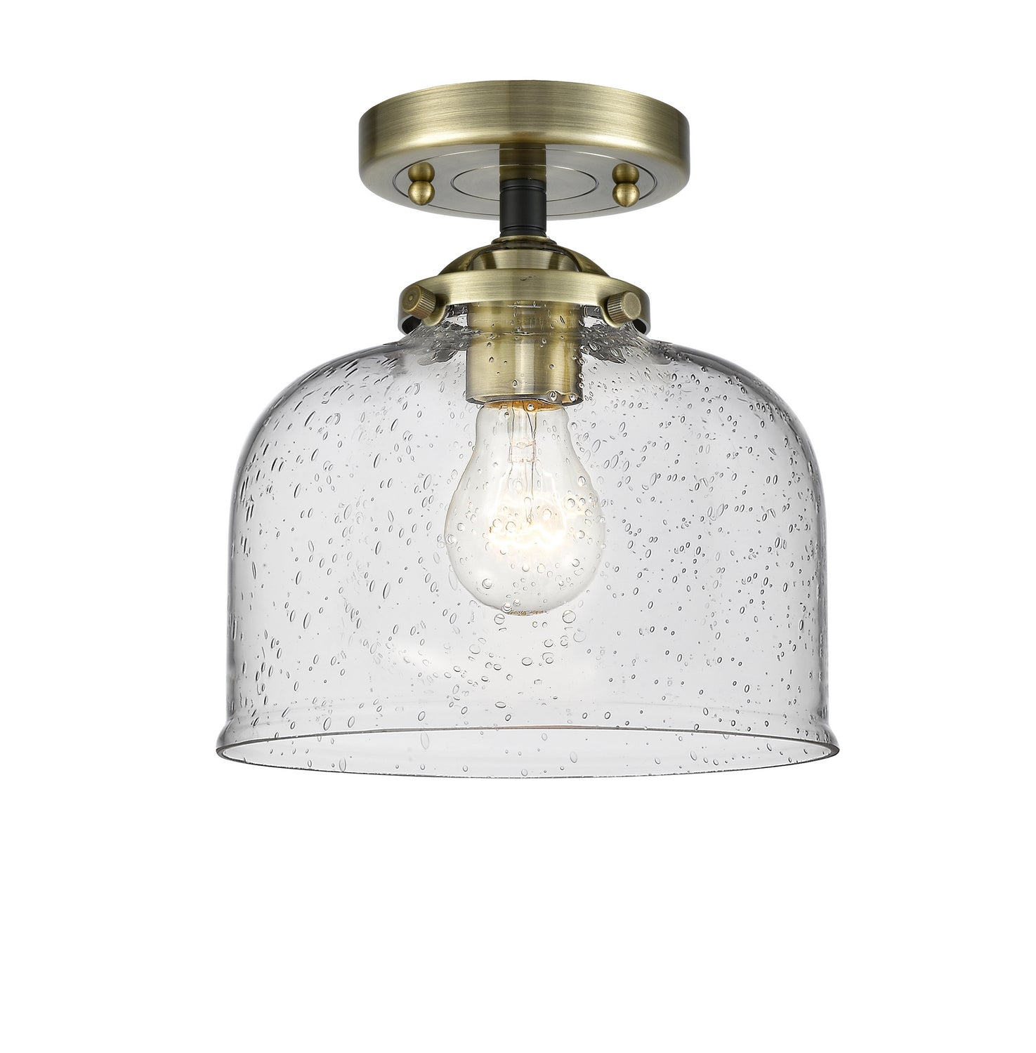 Innovations - 284-1C-BAB-G74 - One Light Semi-Flush Mount - Nouveau - Black Antique Brass