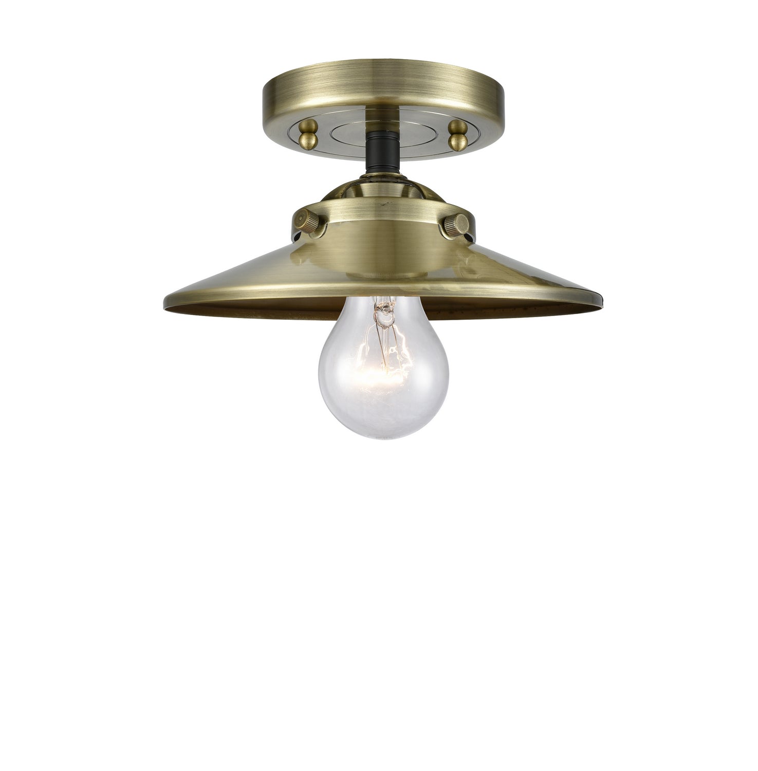 Innovations - 284-1C-BAB-M4-AB - One Light Semi-Flush Mount - Nouveau - Black Antique Brass