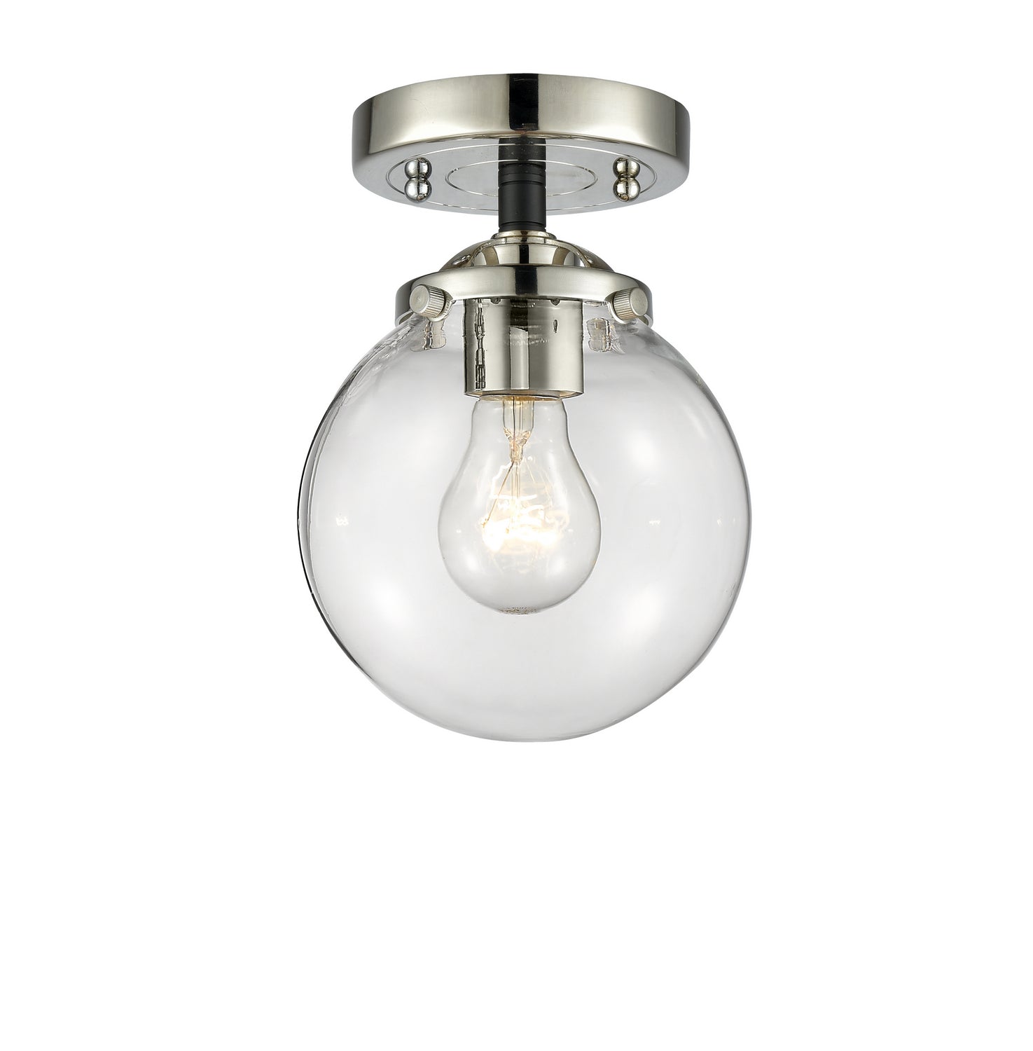 Innovations - 284-1C-BPN-G202-6 - One Light Semi-Flush Mount - Nouveau - Black Polished Nickel