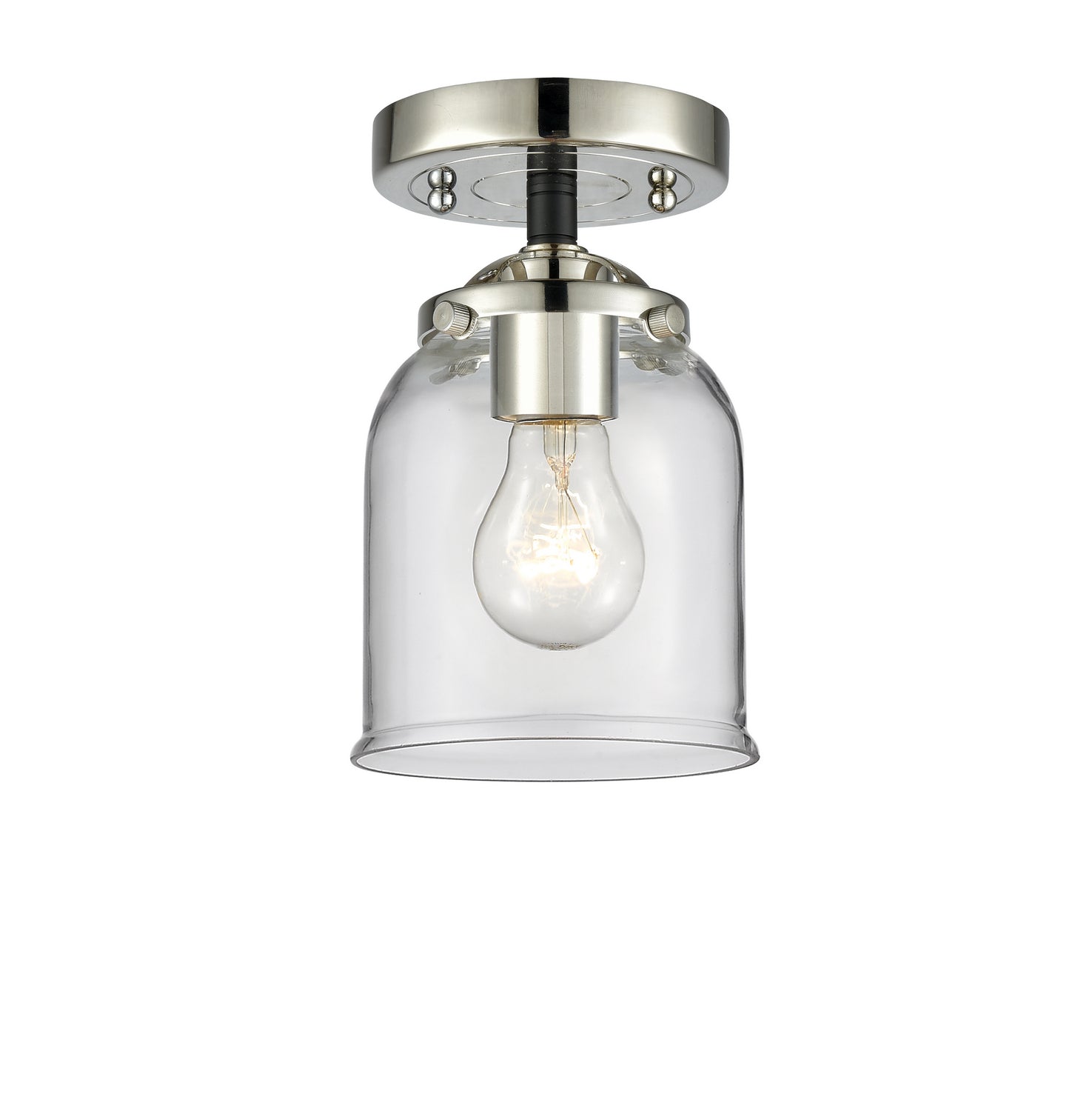 Innovations - 284-1C-BPN-G52 - One Light Semi-Flush Mount - Nouveau - Black Polished Nickel