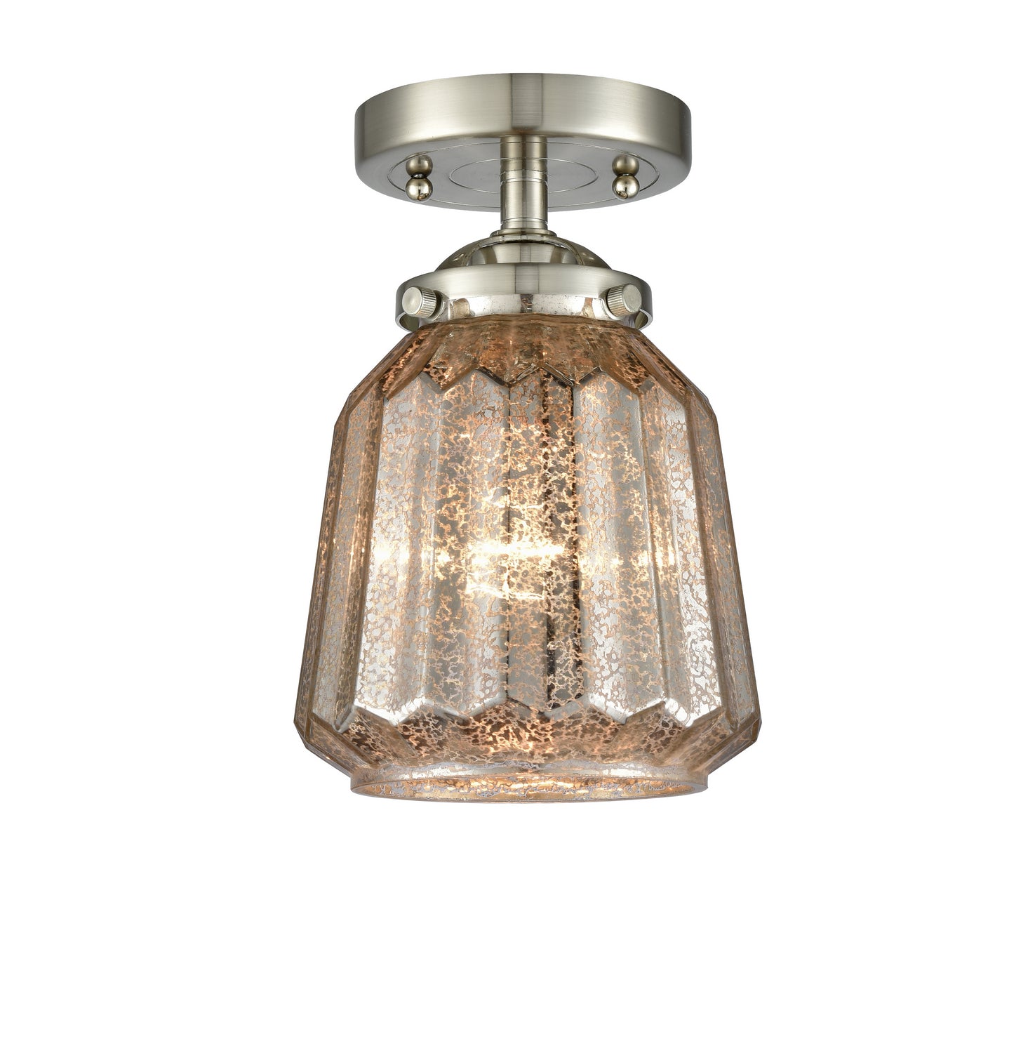 Innovations - 284-1C-SN-G146 - One Light Semi-Flush Mount - Nouveau - Brushed Satin Nickel