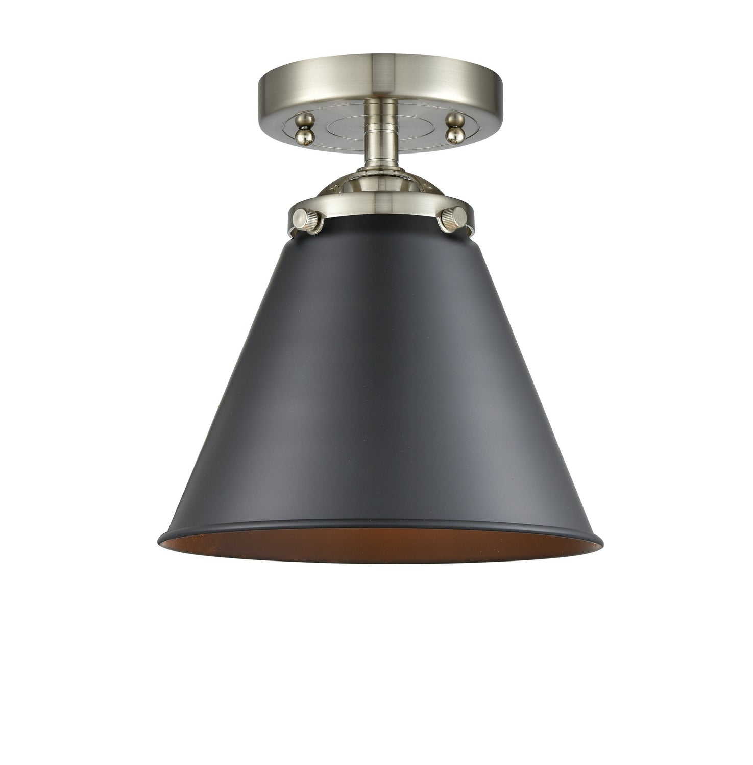 Innovations - 284-1C-SN-M13-BK - One Light Semi-Flush Mount - Nouveau - Brushed Satin Nickel