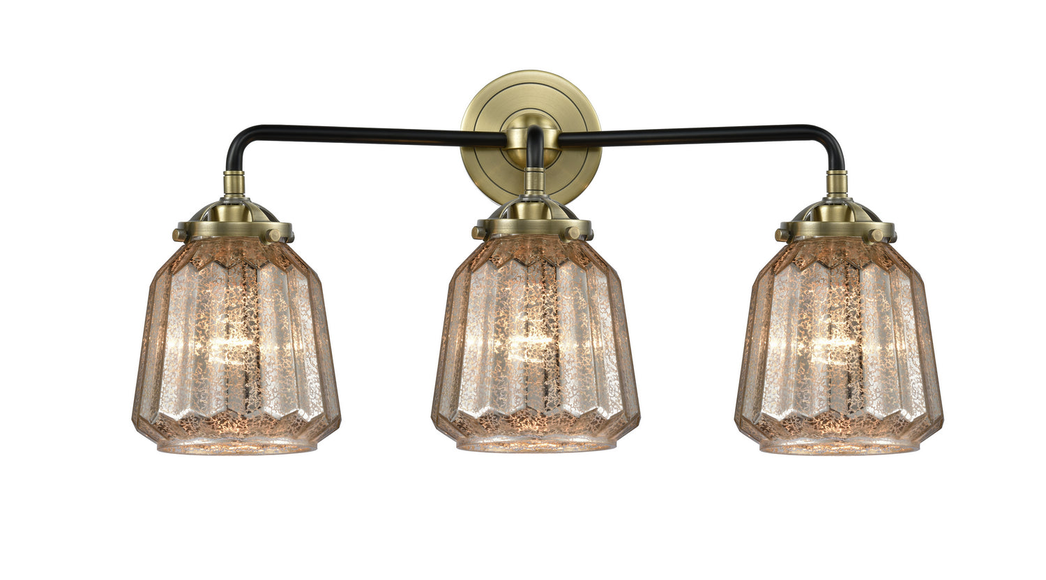 Innovations - 284-3W-BAB-G146 - Three Light Bath Vanity - Nouveau - Black Antique Brass