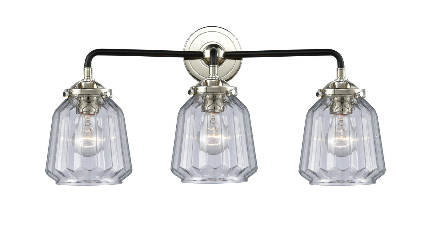Innovations - 284-3W-BPN-G142 - Three Light Bath Vanity - Nouveau - Black Polished Nickel