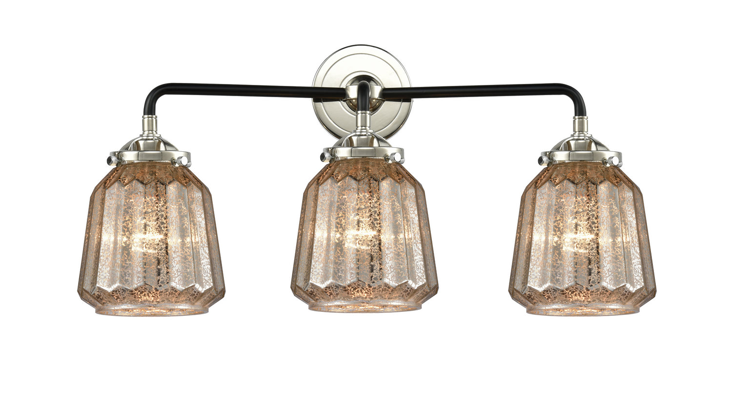 Innovations - 284-3W-BPN-G146 - Three Light Bath Vanity - Nouveau - Black Polished Nickel